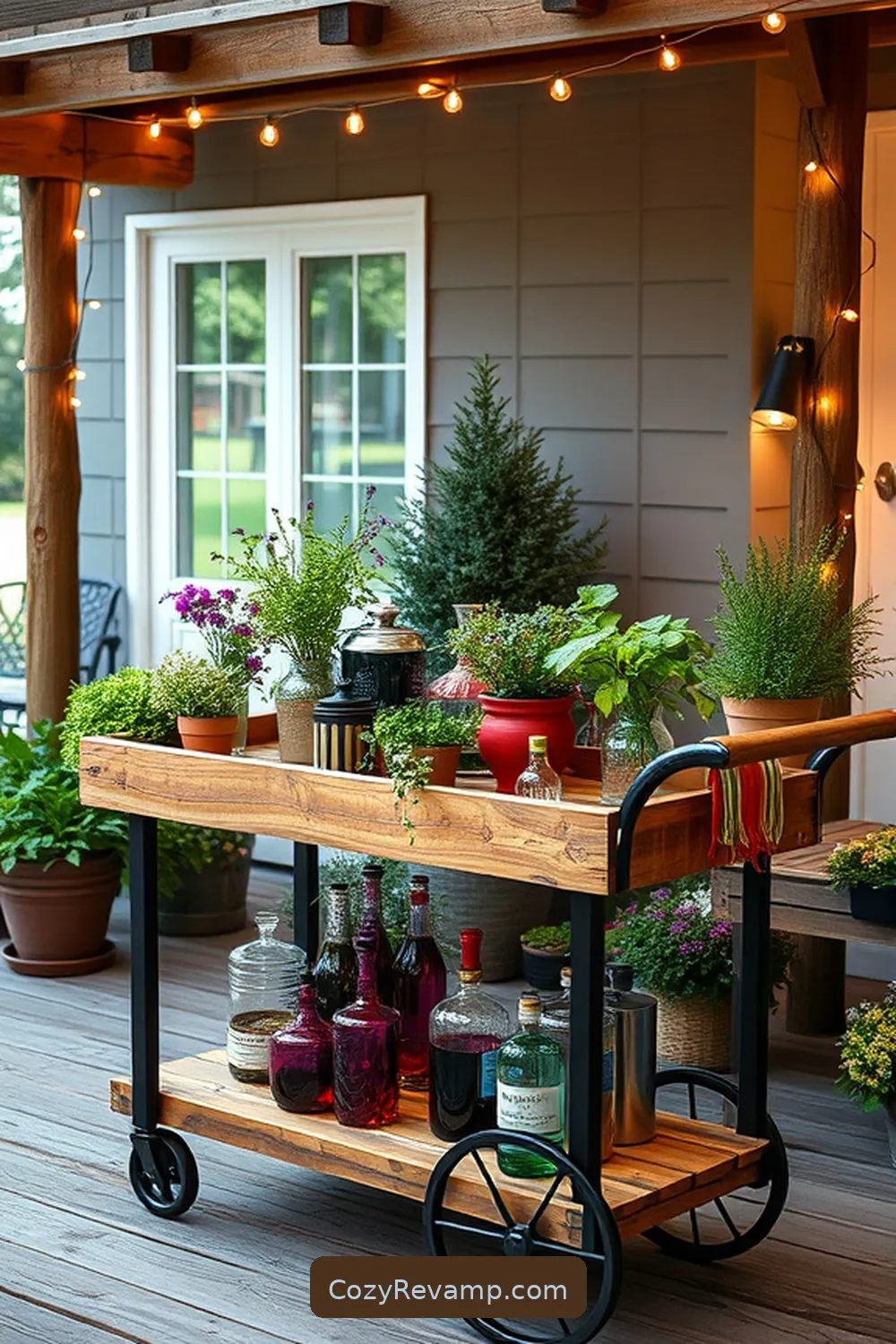 21 Inspiring Scandinavian Outdoor Patio Ideas Using Recycled Wood Materials 16 Reclaimed Wood Bar Cart for 21 Inspiring Scandinavian Outdoor Patio Ideas Using Recycled Wood Materials
