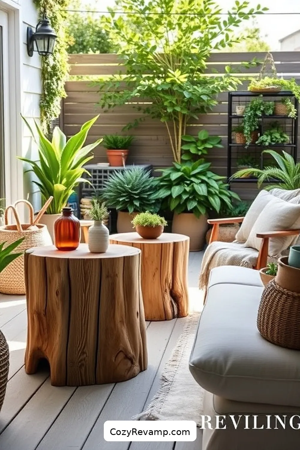21 Inspiring Scandinavian Outdoor Patio Ideas Using Recycled Wood Materials 9 Unique Wood Stump Side Tables for 21 Inspiring Scandinavian Outdoor Patio Ideas Using Recycled Wood Materials