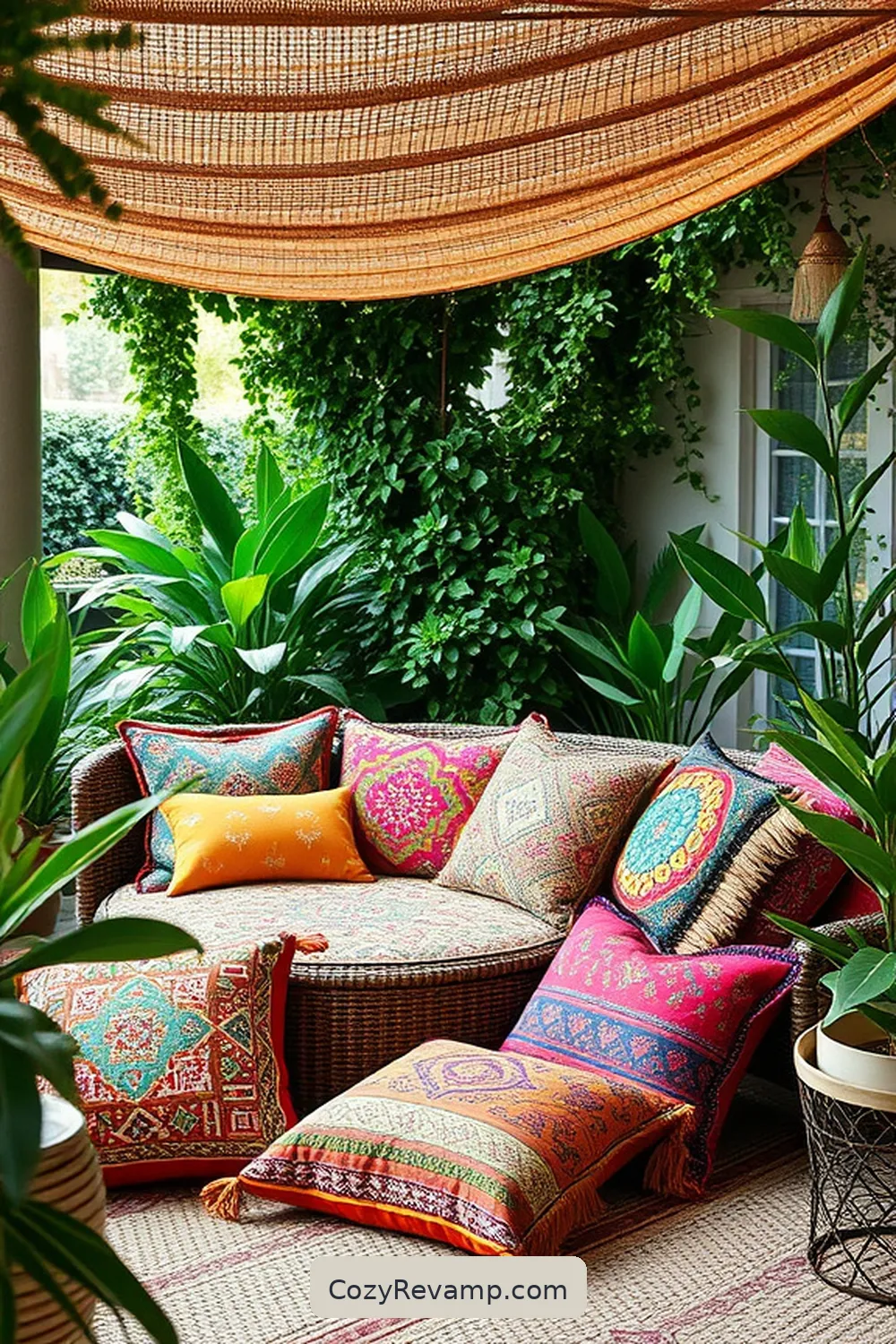 21 Must-Have Elements for a Bohemian Outdoor Patio With Natural Fibers 6 Colorful Throw Pillows for 21 Must-Have Elements for a Bohemian Outdoor Patio With Natural Fibers