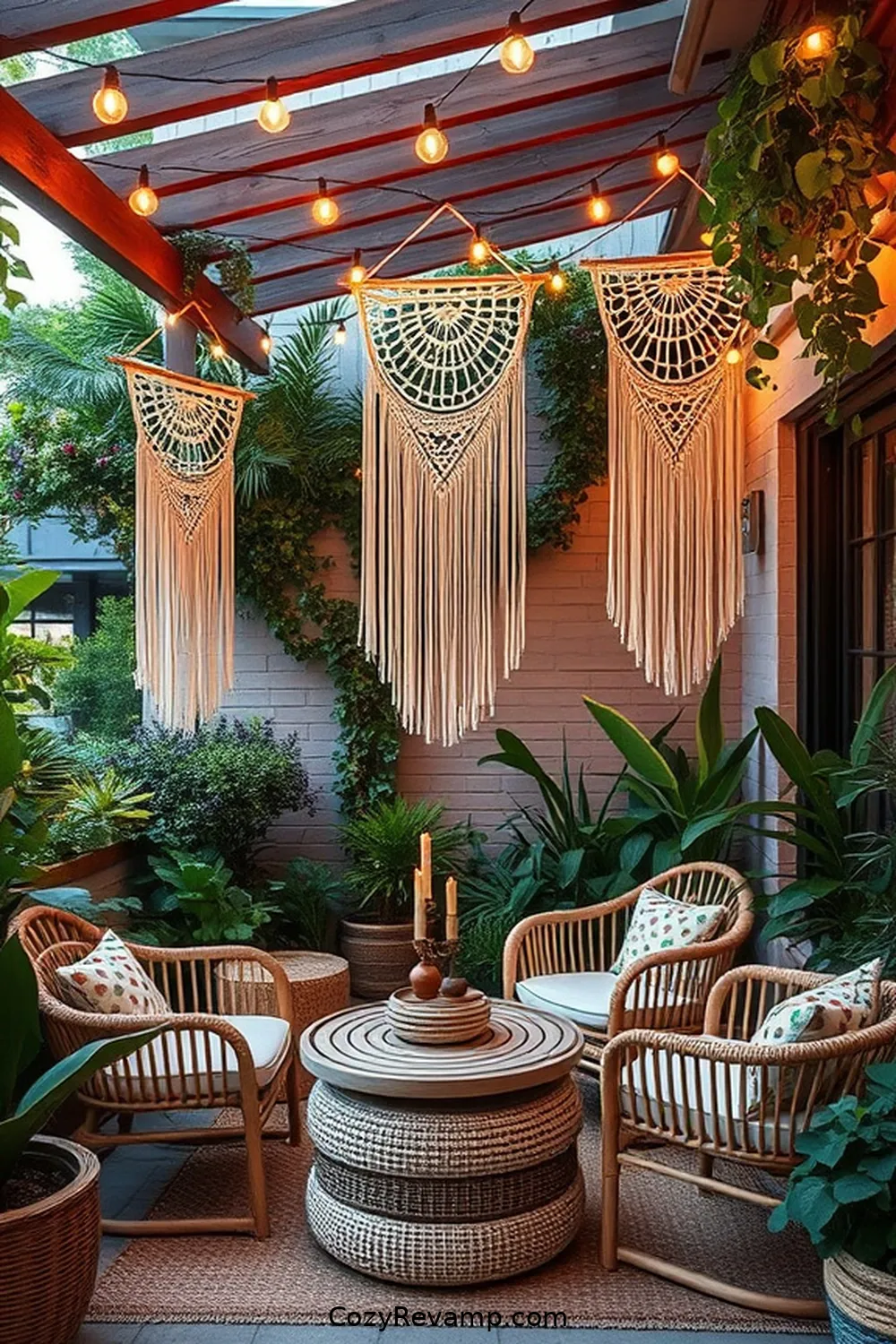 21 Must-Have Elements for a Bohemian Outdoor Patio With Natural Fibers 3 Macramé Wall Hangings for 21 Must-Have Elements for a Bohemian Outdoor Patio With Natural Fibers