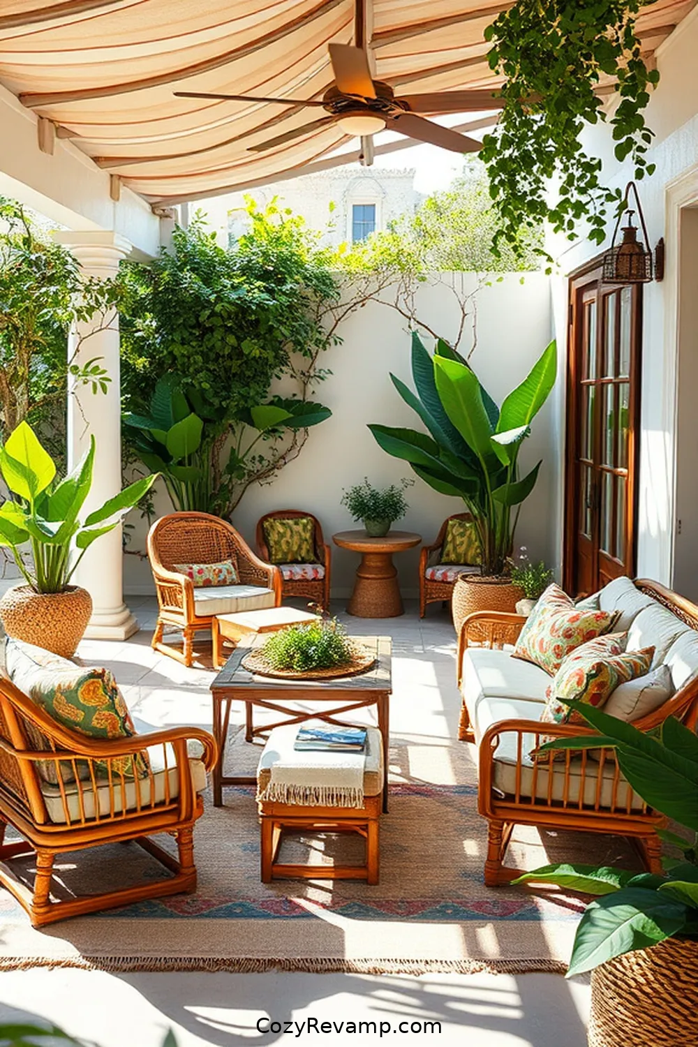 21 Must-Have Elements for a Bohemian Outdoor Patio With Natural Fibers 4 Rattan Furniture for 21 Must-Have Elements for a Bohemian Outdoor Patio With Natural Fibers