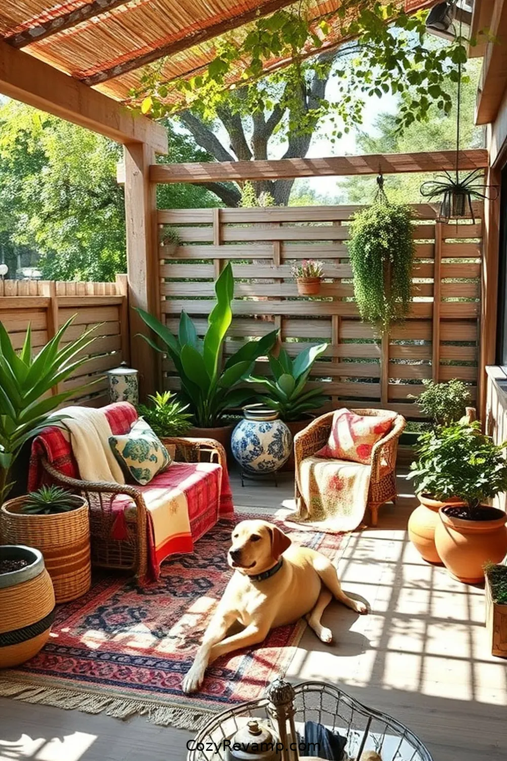 21 Must-Have Elements for a Bohemian Outdoor Patio With Natural Fibers 12 Vintage Throws for 21 Must-Have Elements for a Bohemian Outdoor Patio With Natural Fibers