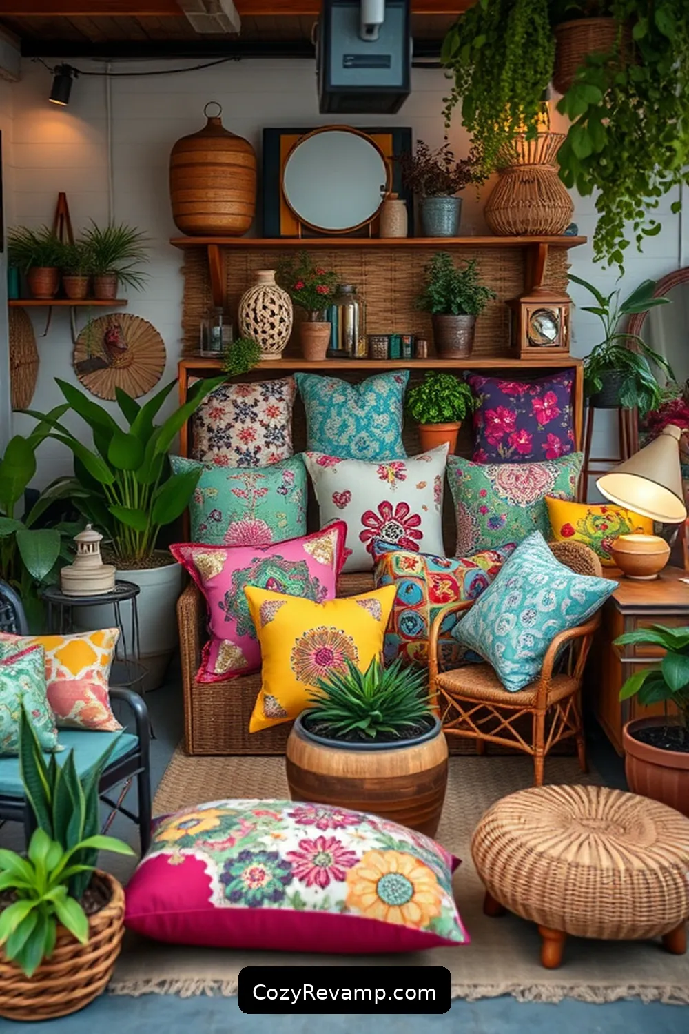 21 Ways to Create a Bohemian Garage With Upcycled Fabric Material 7 Boho-Inspired Pillows and Cushions for 21 Ways to Create a Bohemian Garage With Upcycled Fabric Material