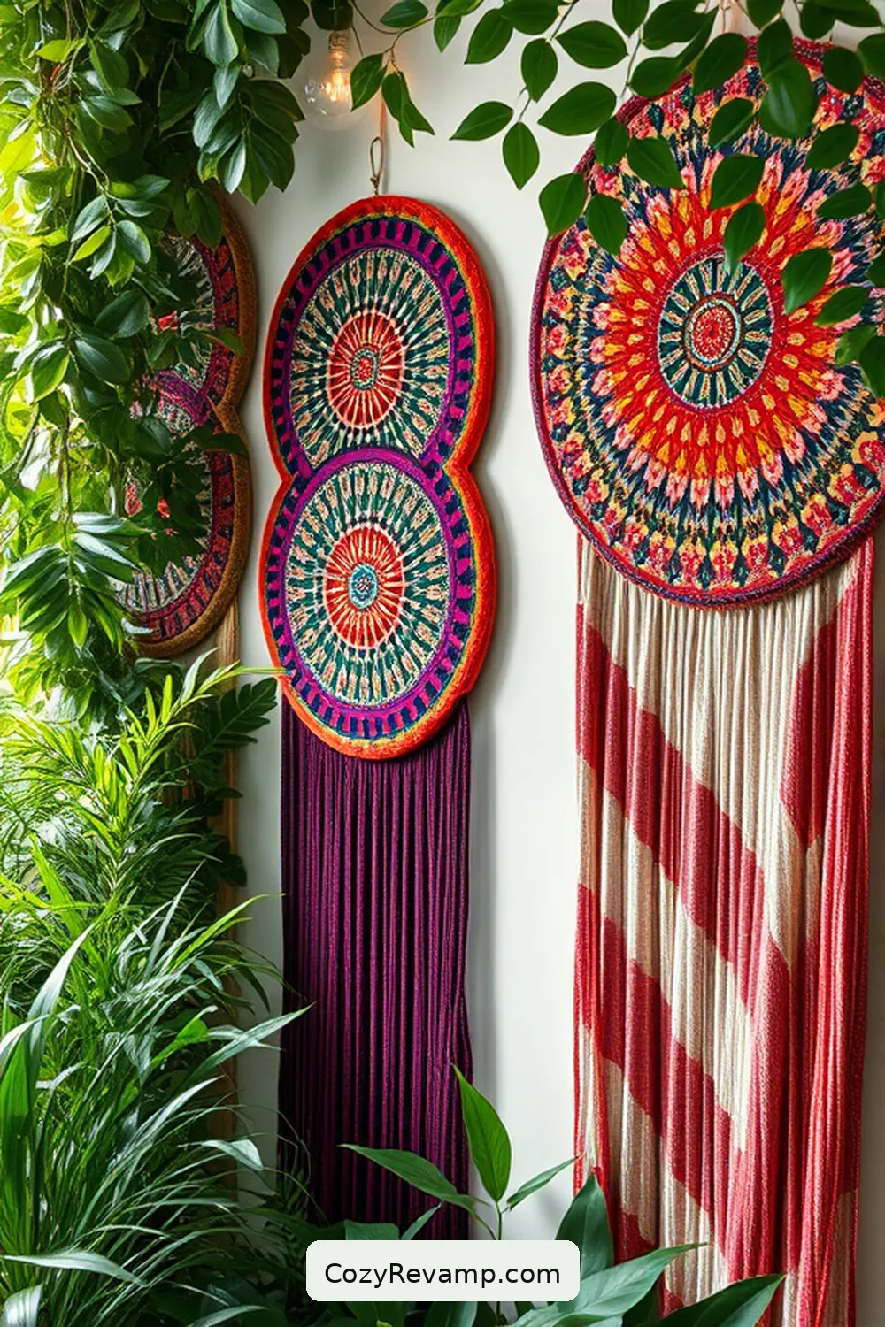 21 Ways to Create a Bohemian Garage With Upcycled Fabric Material 8 Creative Fabric Art for the Walls for 21 Ways to Create a Bohemian Garage With Upcycled Fabric Material