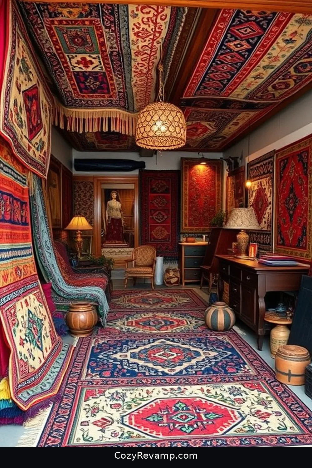 21 Ways to Create a Bohemian Garage With Upcycled Fabric Material 22 Layered Fabric Rugs for Warmth for 21 Ways to Create a Bohemian Garage With Upcycled Fabric Material