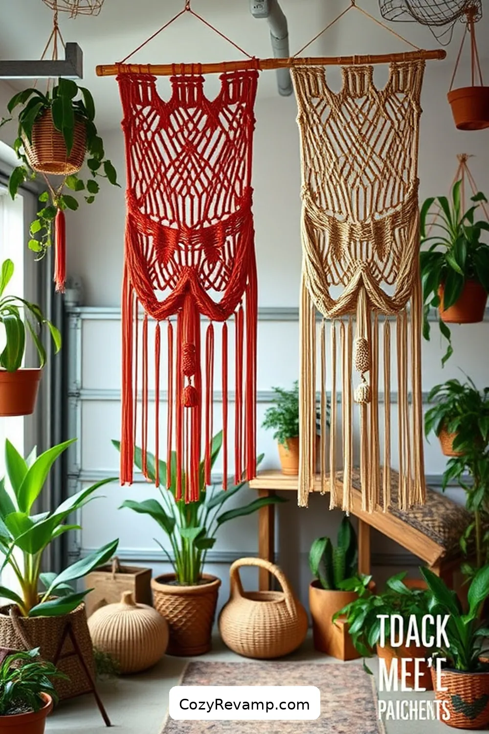 21 Ways to Create a Bohemian Garage With Upcycled Fabric Material 16 Macramé Fabric Hangings for 21 Ways to Create a Bohemian Garage With Upcycled Fabric Material