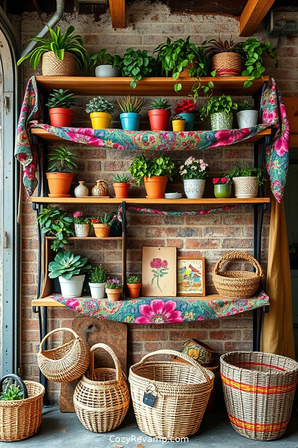 21 Ways to Create a Bohemian Garage With Upcycled Fabric Material 20 Reimagined Fabric Shelves for 21 Ways to Create a Bohemian Garage With Upcycled Fabric Material
