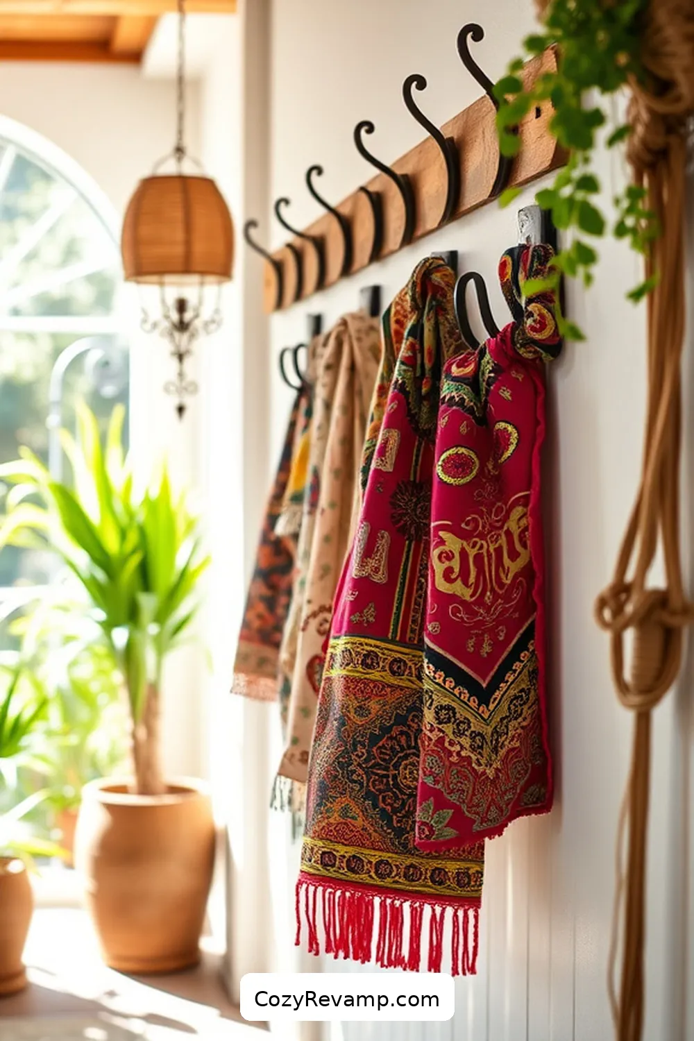 21 Ways to Create a Bohemian Hallway With Upcycled Fabric Material 20 Fabric-Covered Hooks and Racks for 21 Ways to Create a Bohemian Hallway With Upcycled Fabric Material
