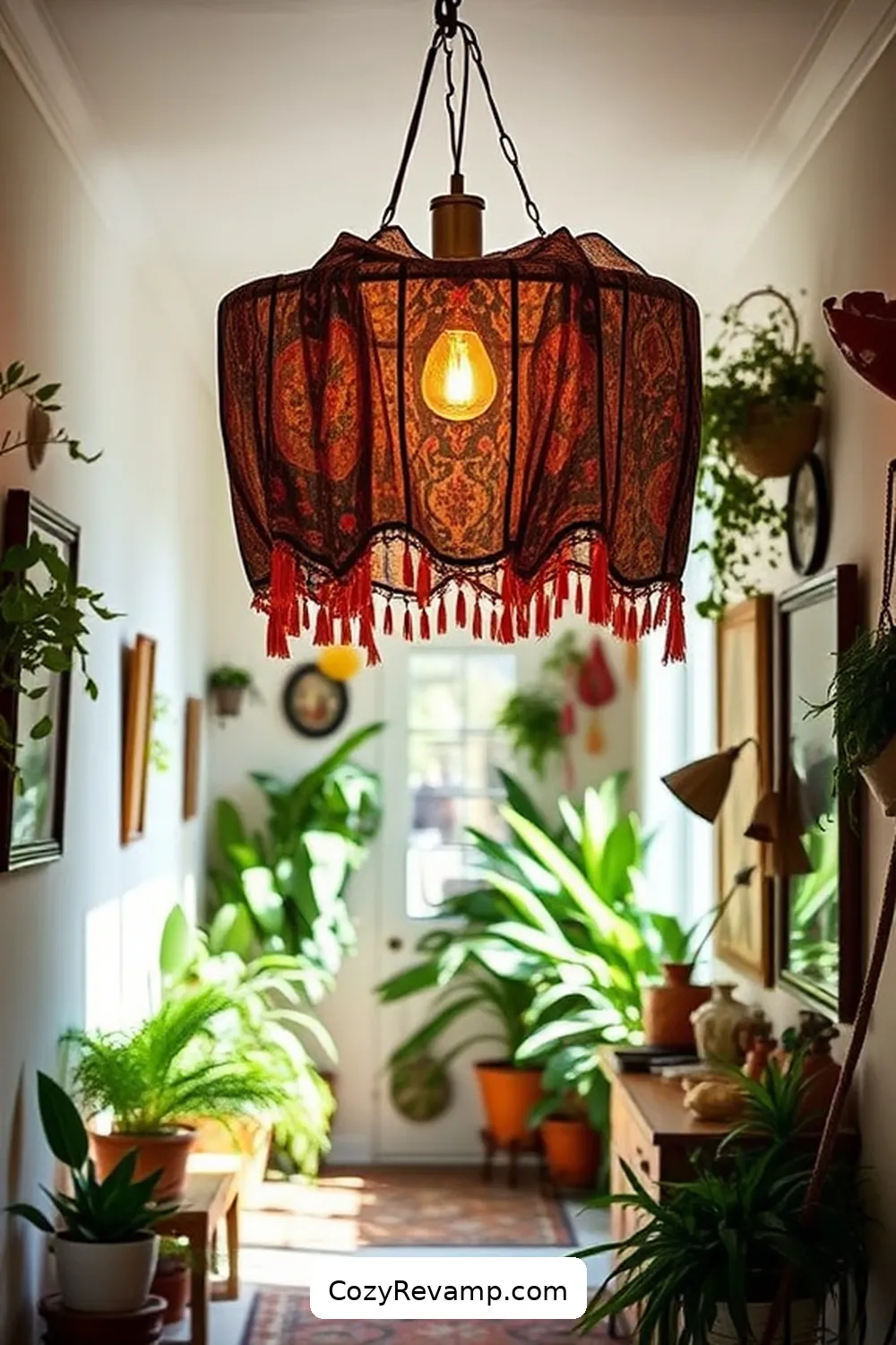 21 Ways to Create a Bohemian Hallway With Upcycled Fabric Material 12 Fabric-Covered Light Fixtures for 21 Ways to Create a Bohemian Hallway With Upcycled Fabric Material