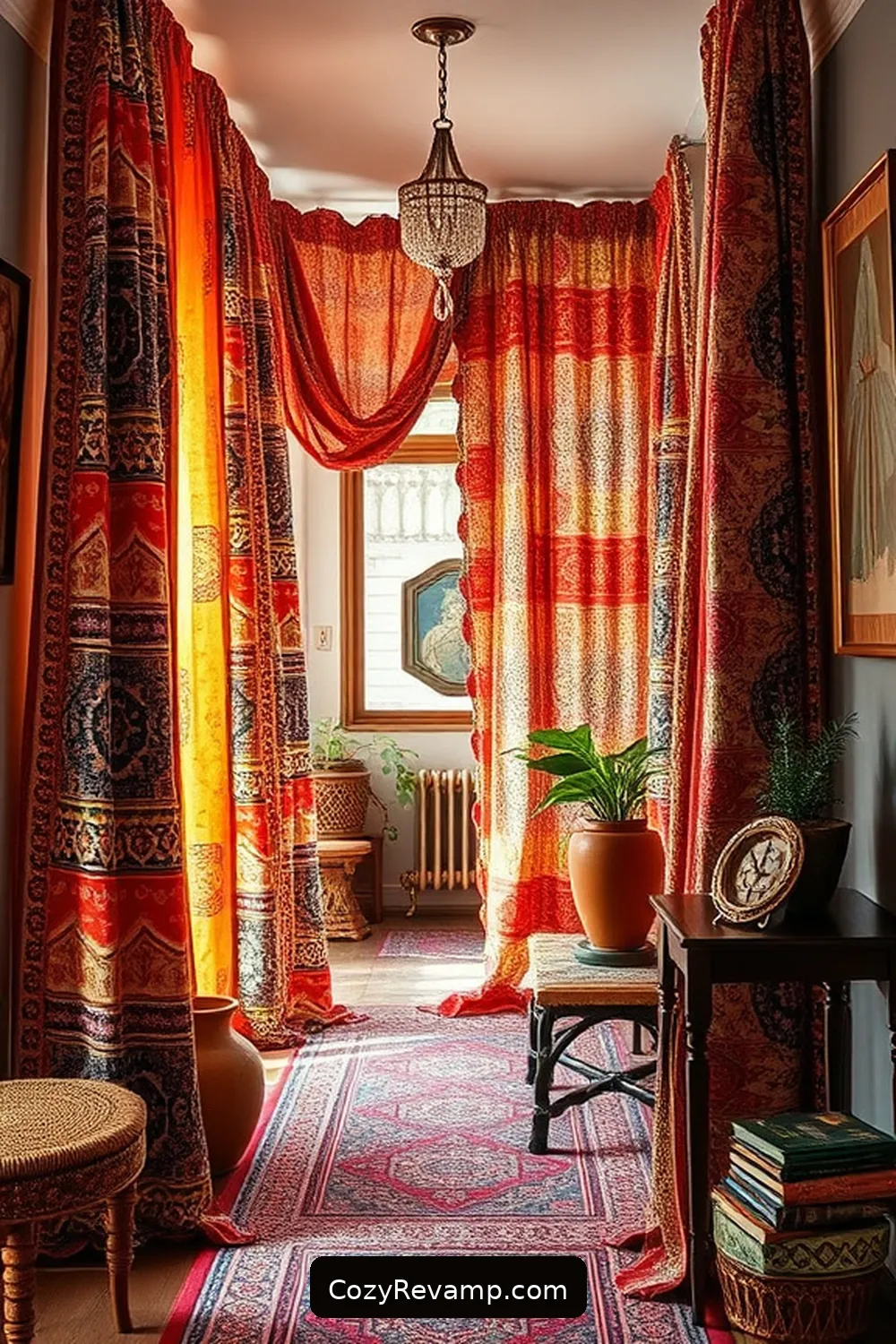 21 Ways to Create a Bohemian Hallway With Upcycled Fabric Material 3 Upcycled Fabric Curtains for 21 Ways to Create a Bohemian Hallway With Upcycled Fabric Material