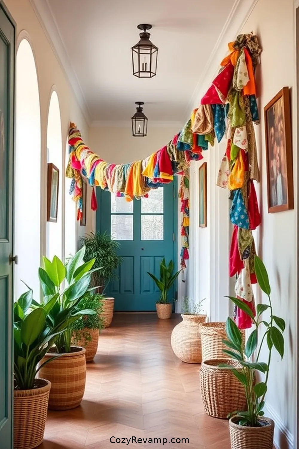21 Ways to Create a Bohemian Hallway With Upcycled Fabric Material 14 Upcycled Fabric Garland for 21 Ways to Create a Bohemian Hallway With Upcycled Fabric Material