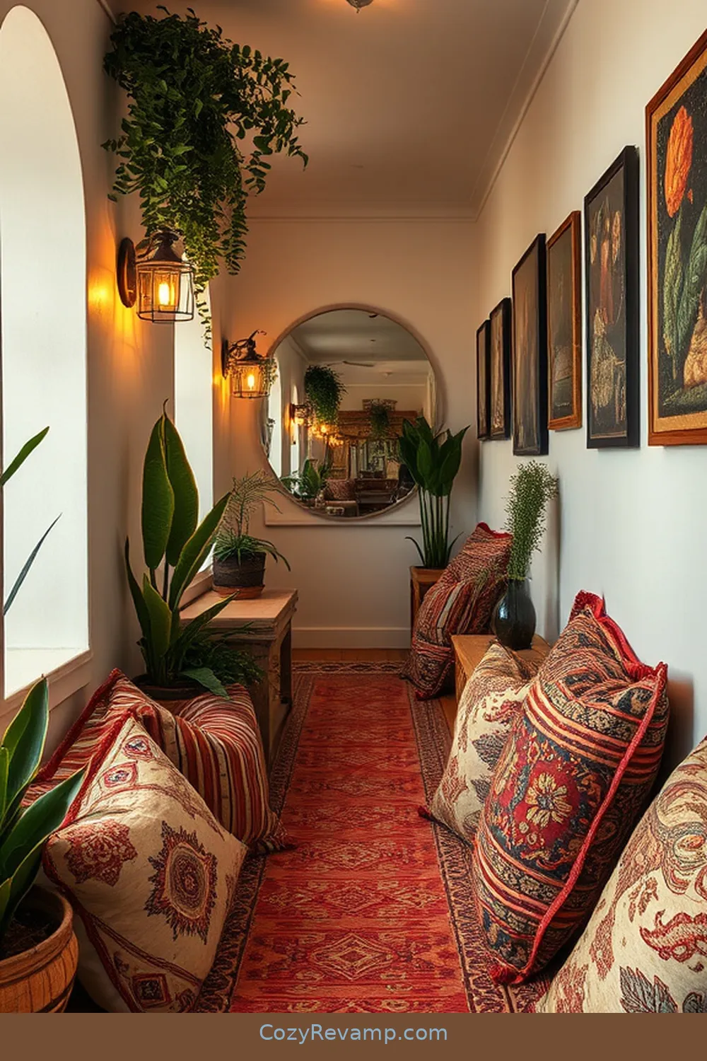 21 Ways to Create a Bohemian Hallway With Upcycled Fabric Material 4 Vintage Fabric Pillows for 21 Ways to Create a Bohemian Hallway With Upcycled Fabric Material