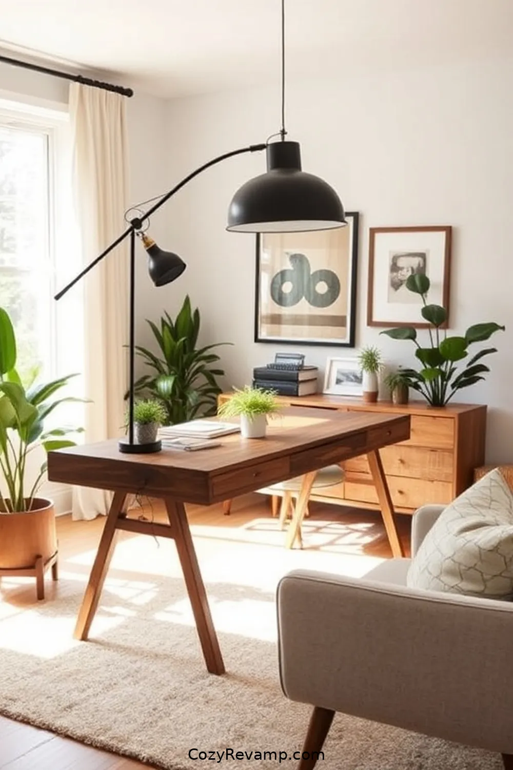21 Ways to Create a Mid-Century Modern Home Office With Reclaimed Materials 6 Add a Mid-Century Modern Lamp for 21 Ways to Create a Mid-Century Modern Home Office With Reclaimed Materials