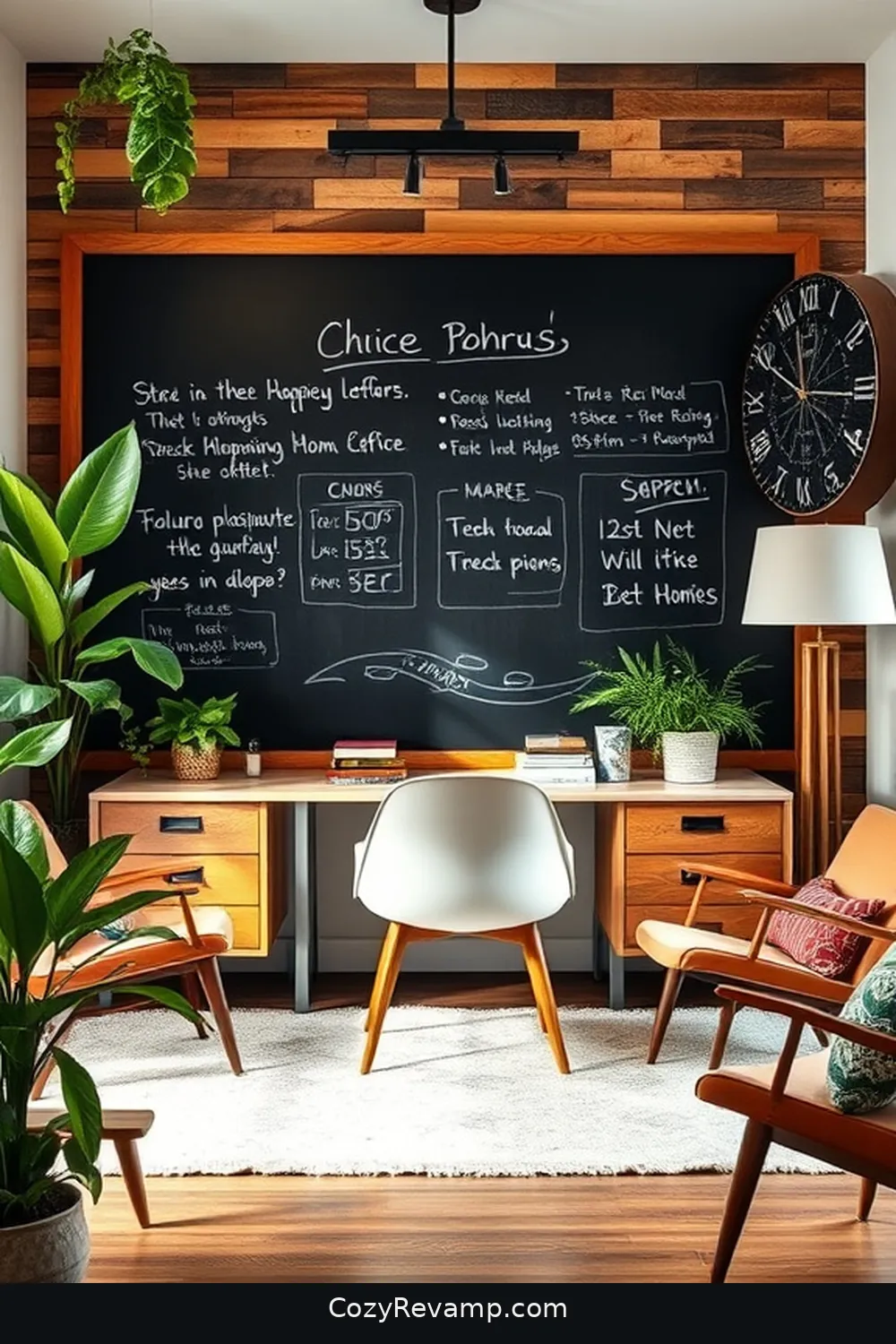 21 Ways to Create a Mid-Century Modern Home Office With Reclaimed Materials 21 Create a Chalkboard or Whiteboard From Salvaged Materials for 21 Ways to Create a Mid-Century Modern Home Office With Reclaimed Materials