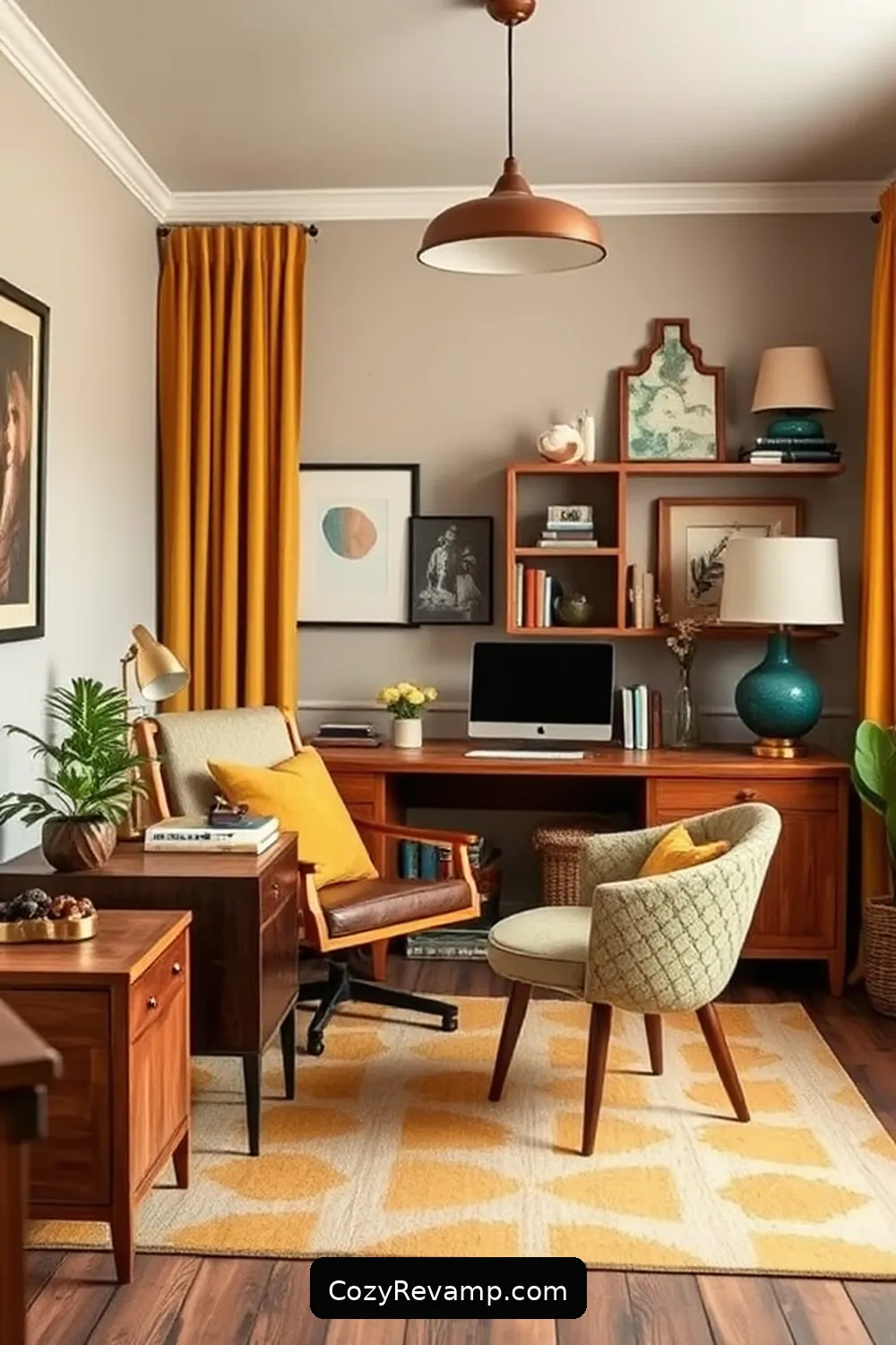 21 Ways to Create a Mid-Century Modern Home Office With Reclaimed Materials 8 Implement a Color Palette Inspired by the Era for 21 Ways to Create a Mid-Century Modern Home Office With Reclaimed Materials