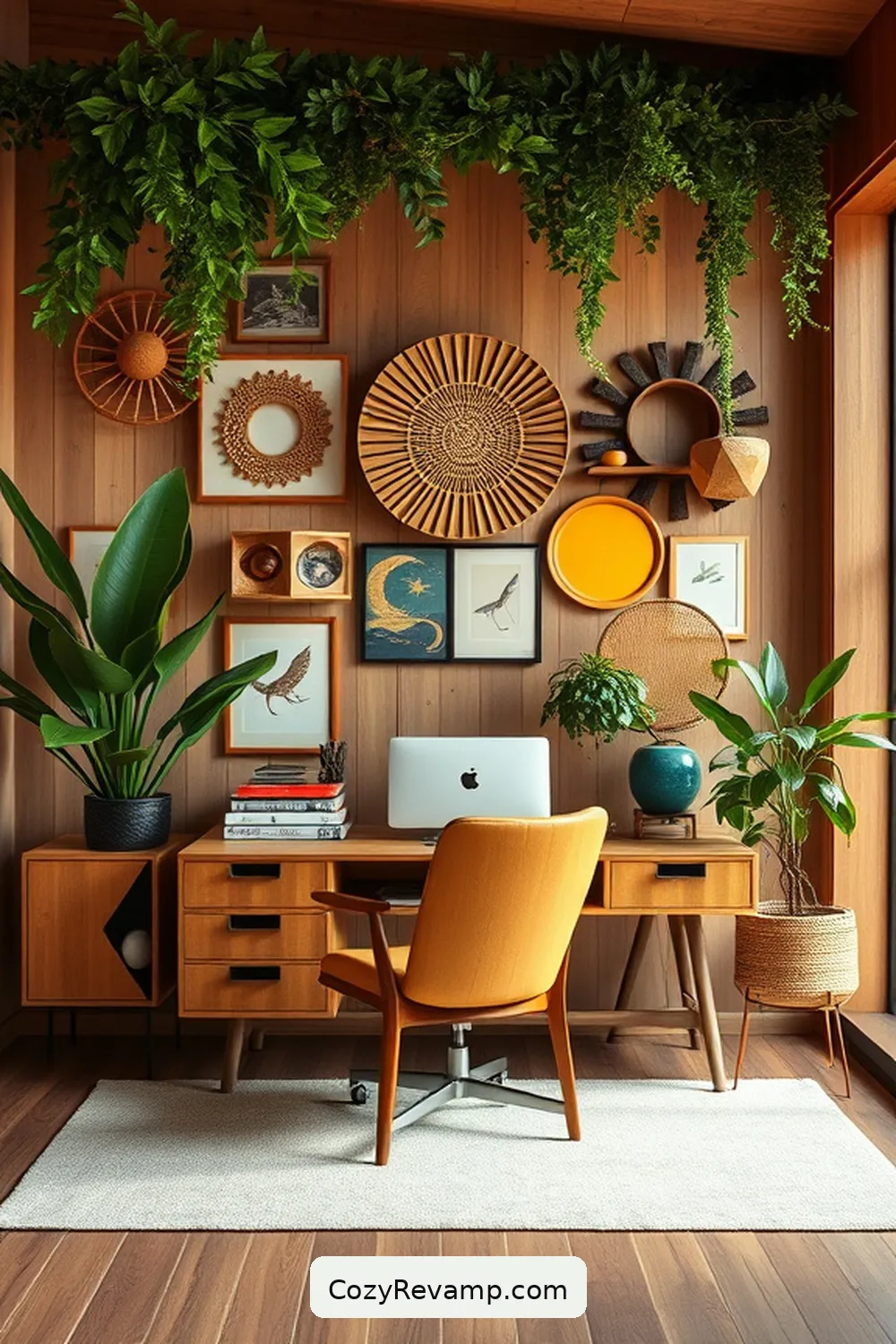 21 Ways to Create a Mid-Century Modern Home Office With Reclaimed Materials 20 Select Retro-Inspired Wall Decor for 21 Ways to Create a Mid-Century Modern Home Office With Reclaimed Materials