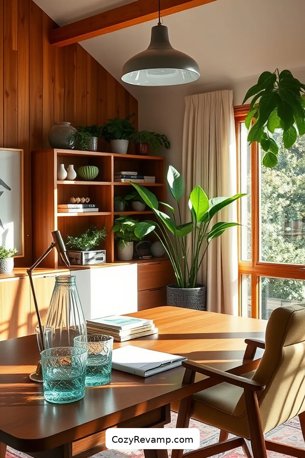21 Ways to Create a Mid-Century Modern Home Office With Reclaimed Materials 17 Use Repurposed Glass for Desktop Accessories for 21 Ways to Create a Mid-Century Modern Home Office With Reclaimed Materials