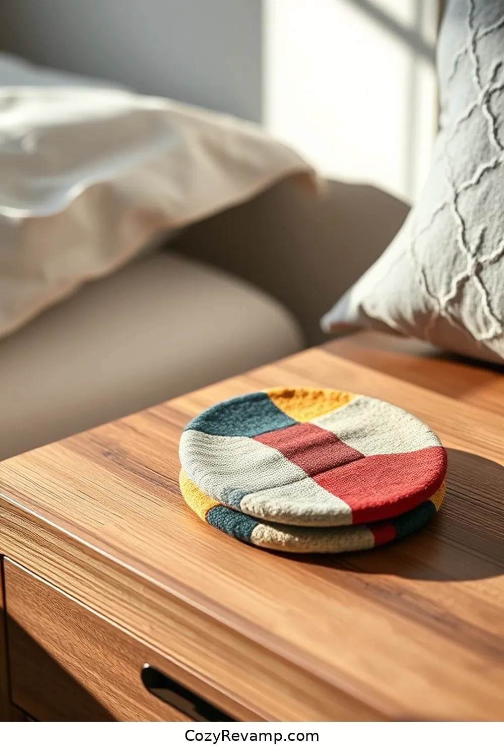 21 Ways to Style Your Minimalist Bedroom With Upcycled Fabric Material 18 Fabric Coasters for a Personal Touch for 21 Ways to Style Your Minimalist Bedroom With Upcycled Fabric Material