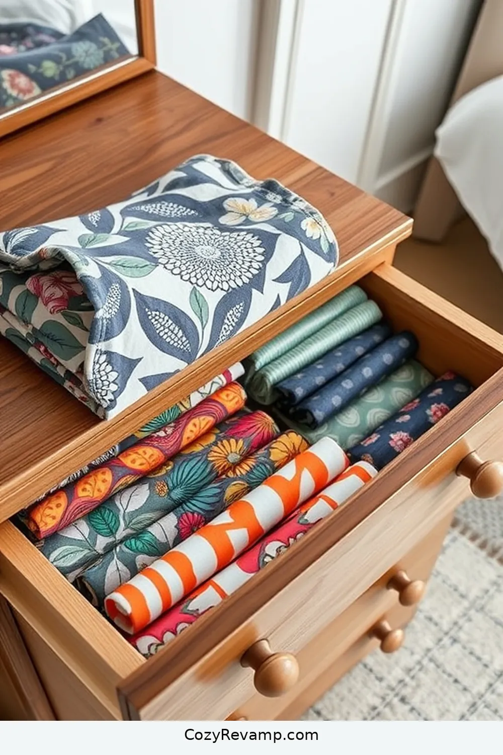 21 Ways to Style Your Minimalist Bedroom With Upcycled Fabric Material 17 Repurposed Fabric Drawer Liners for 21 Ways to Style Your Minimalist Bedroom With Upcycled Fabric Material