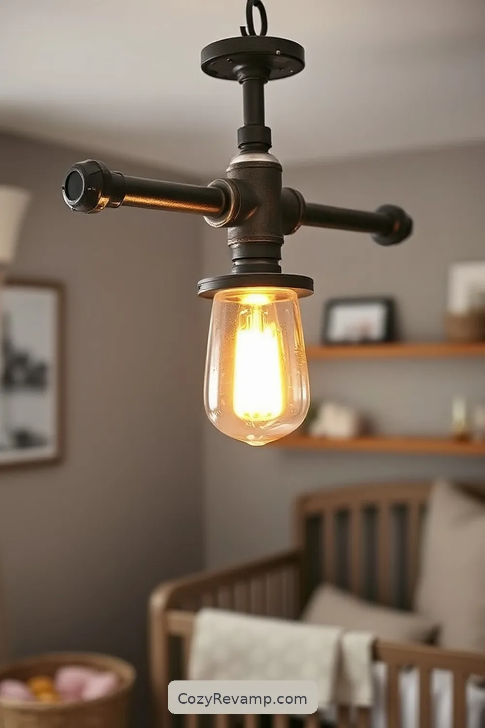 22 Clever Ideas for an Industrial Nursery Featuring Reclaimed Materials 10 DIY Industrial Lighting Fixtures for 22 Clever Ideas for an Industrial Nursery Featuring Reclaimed Materials