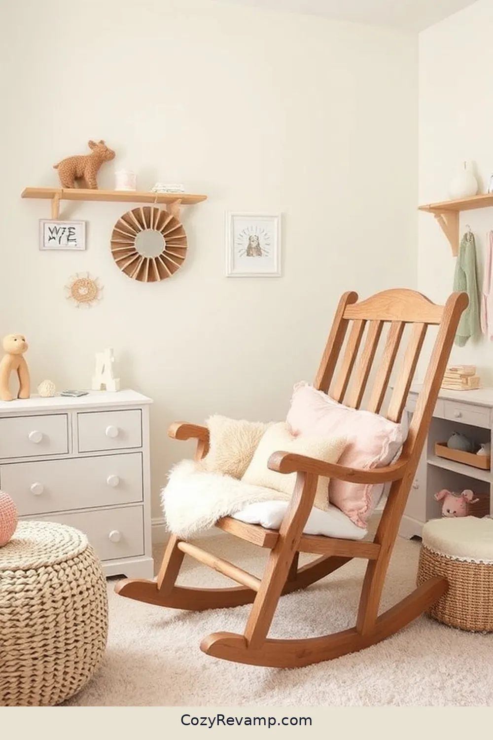 22 Clever Ideas for an Industrial Nursery Featuring Reclaimed Materials 9 Salvaged Barn Wood Rocking Chair for 22 Clever Ideas for an Industrial Nursery Featuring Reclaimed Materials
