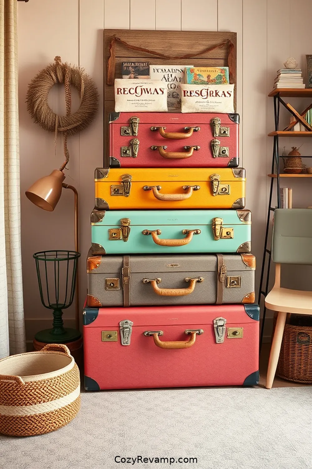 22 Clever Ideas for an Industrial Nursery Featuring Reclaimed Materials 3 Vintage Suitcase Storage for 22 Clever Ideas for an Industrial Nursery Featuring Reclaimed Materials