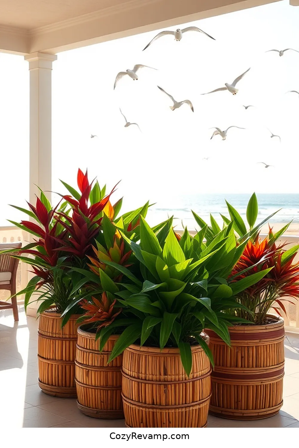22 Essential Elements for a Coastal Outdoor Patio With Natural Fibers 11 10. Bamboo Planters for 22 Essential Elements for a Coastal Outdoor Patio With Natural Fibers