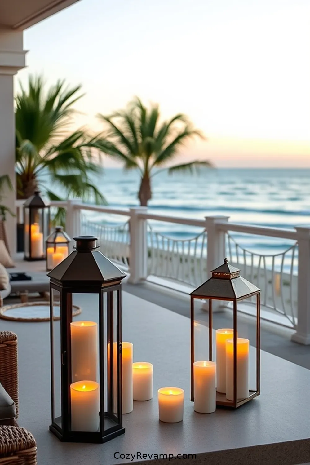 22 Essential Elements for a Coastal Outdoor Patio With Natural Fibers 17 16. Lanterns and Candles for 22 Essential Elements for a Coastal Outdoor Patio With Natural Fibers