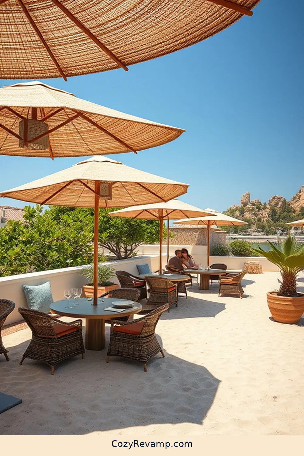 22 Essential Elements for a Coastal Outdoor Patio With Natural Fibers 20 19. Umbrellas With Natural Fibers for 22 Essential Elements for a Coastal Outdoor Patio With Natural Fibers