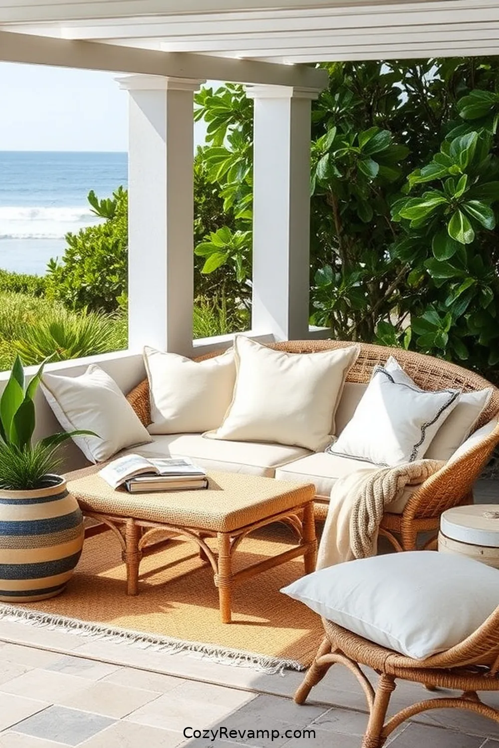 22 Essential Elements for a Coastal Outdoor Patio With Natural Fibers 22 21. Organic Textiles for 22 Essential Elements for a Coastal Outdoor Patio With Natural Fibers