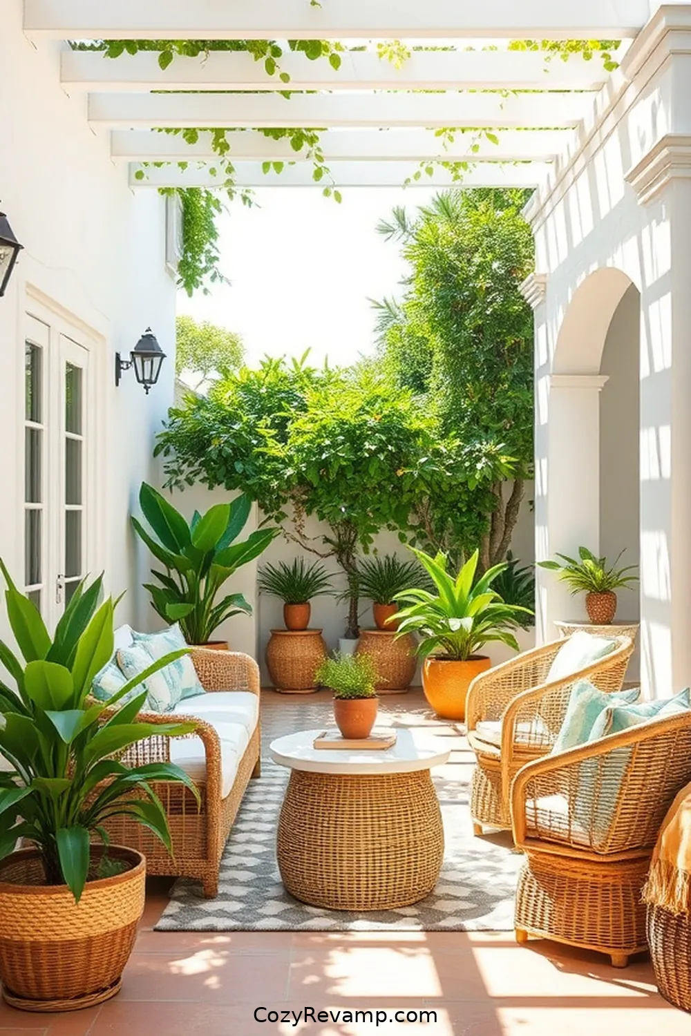 22 Essential Elements for a Coastal Outdoor Patio With Natural Fibers 23 22. Live Plants and Greenery for 22 Essential Elements for a Coastal Outdoor Patio With Natural Fibers