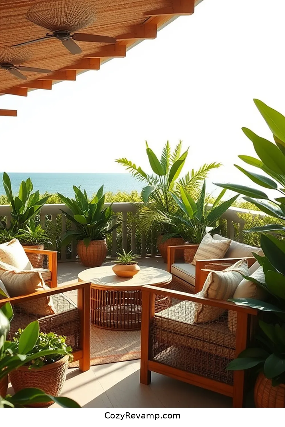 22 Essential Elements for a Coastal Outdoor Patio With Natural Fibers 6 5. Teak Wood Accents for 22 Essential Elements for a Coastal Outdoor Patio With Natural Fibers