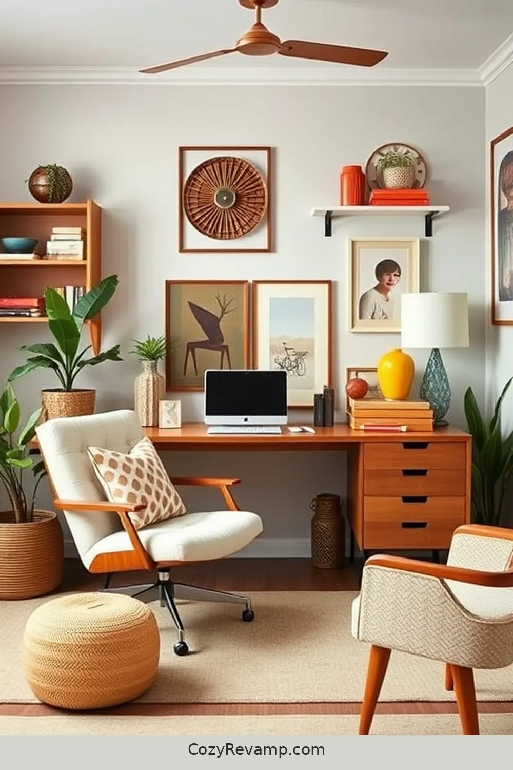 22 Essential Elements for a Mid-Century Modern Home Office With Organic Cotton Material 18 Include Vintage Accessories for 22 Essential Elements for a Mid-Century Modern Home Office With Organic Cotton Material