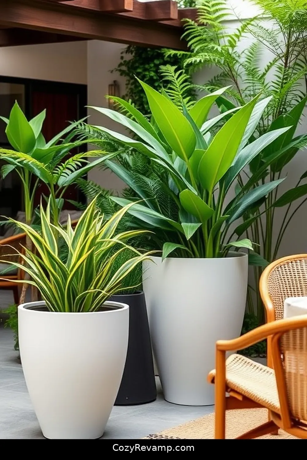 22 Essential Elements for a Mid-Century Modern Outdoor Patio With Natural Fibers 15 Incorporating Planters With Clean Lines for 22 Essential Elements for a Mid-Century Modern Outdoor Patio With Natural Fibers