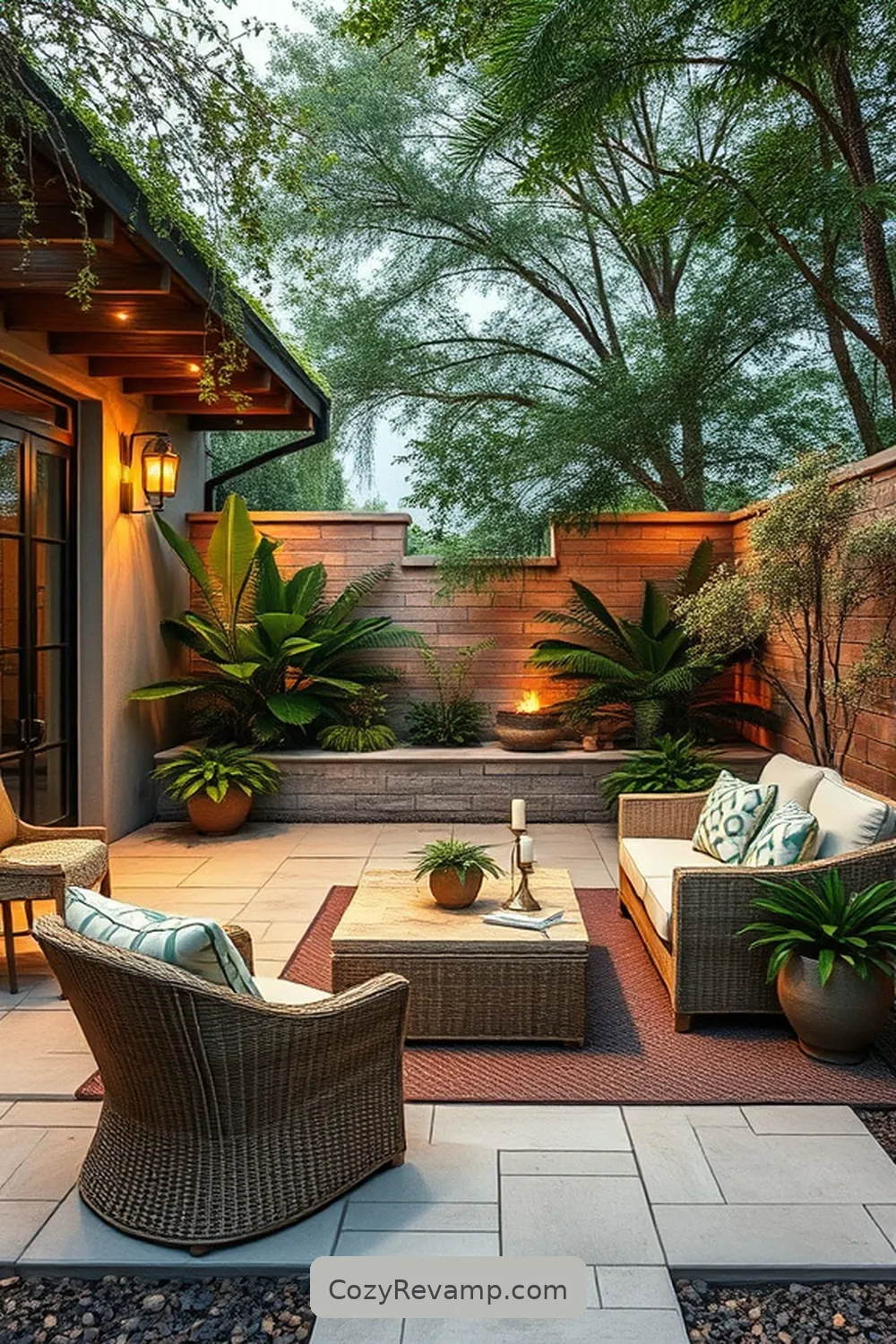 22 Essential Elements for a Mid-Century Modern Outdoor Patio With Natural Fibers 14 Using Natural Stone for Hardscaping for 22 Essential Elements for a Mid-Century Modern Outdoor Patio With Natural Fibers