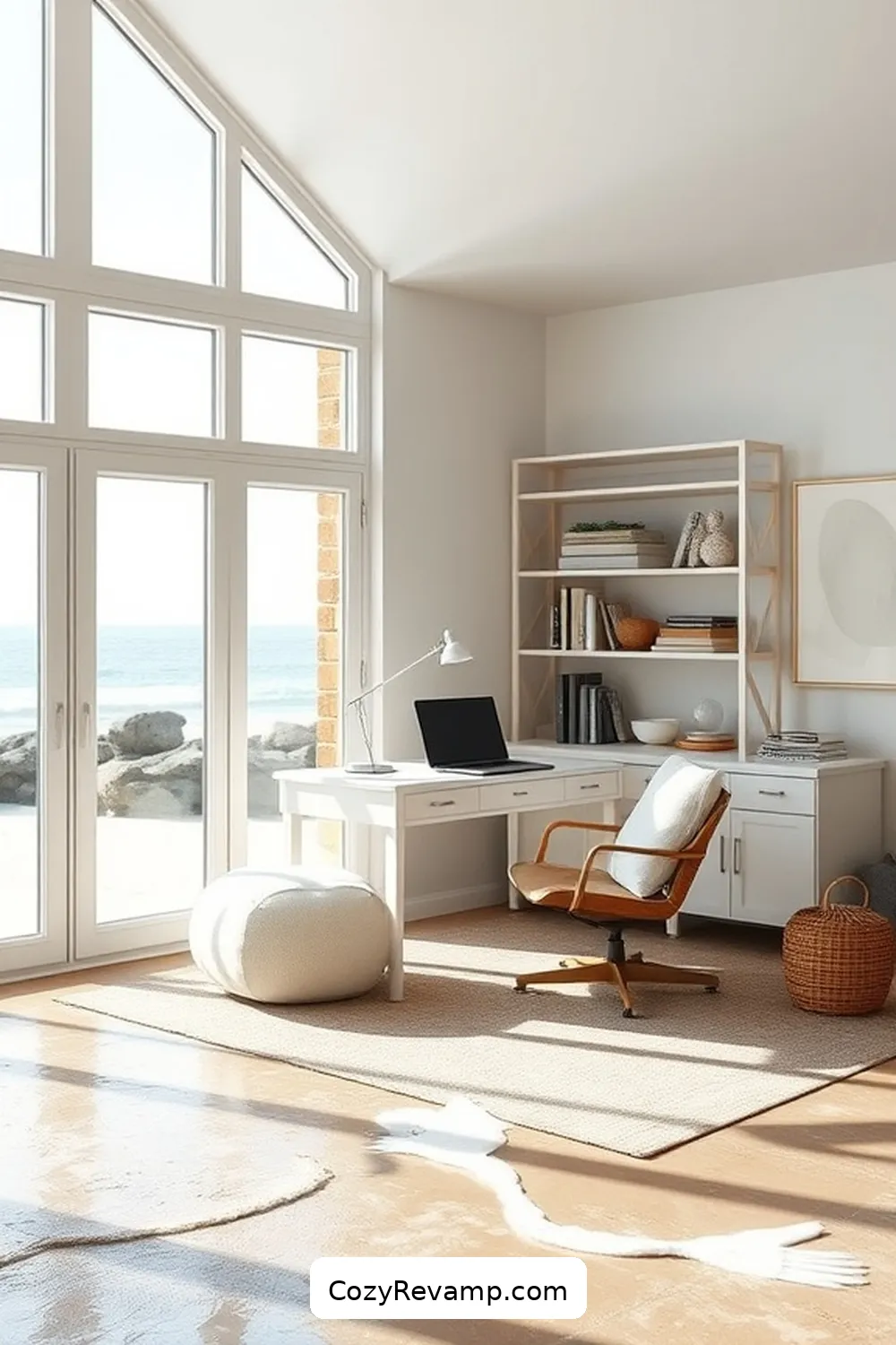 22 Essential Elements of a Coastal Home Office With Organic Cotton Material 13 Calming Ocean Sounds for 22 Essential Elements of a Coastal Home Office With Organic Cotton Material