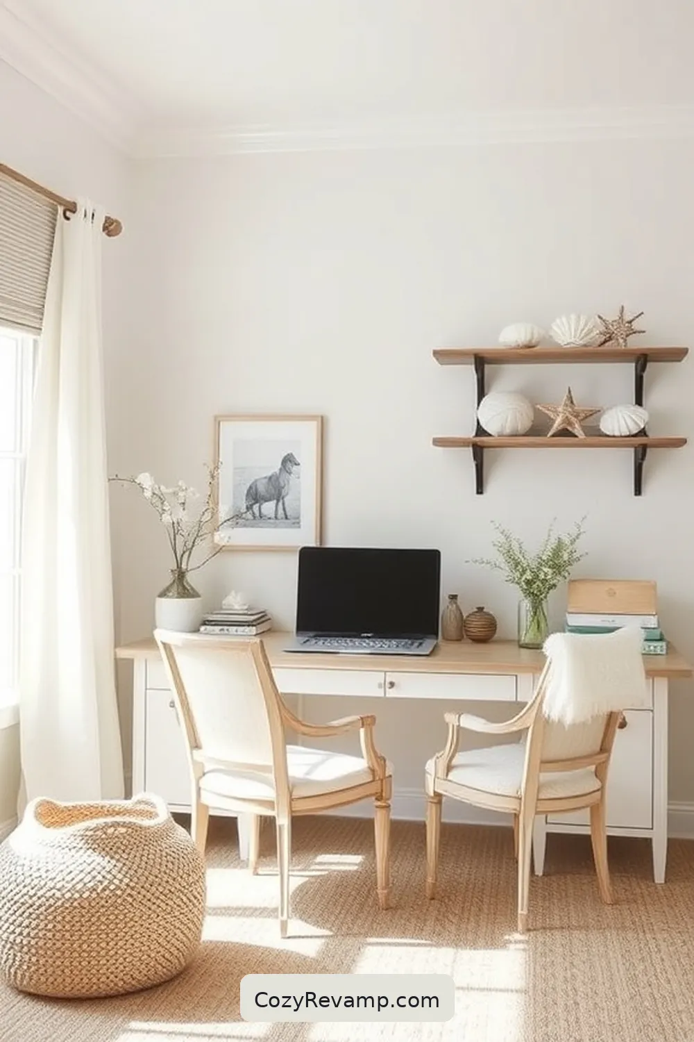 22 Essential Elements of a Coastal Home Office With Organic Cotton Material 19 DIY Coastal Decor Projects for 22 Essential Elements of a Coastal Home Office With Organic Cotton Material
