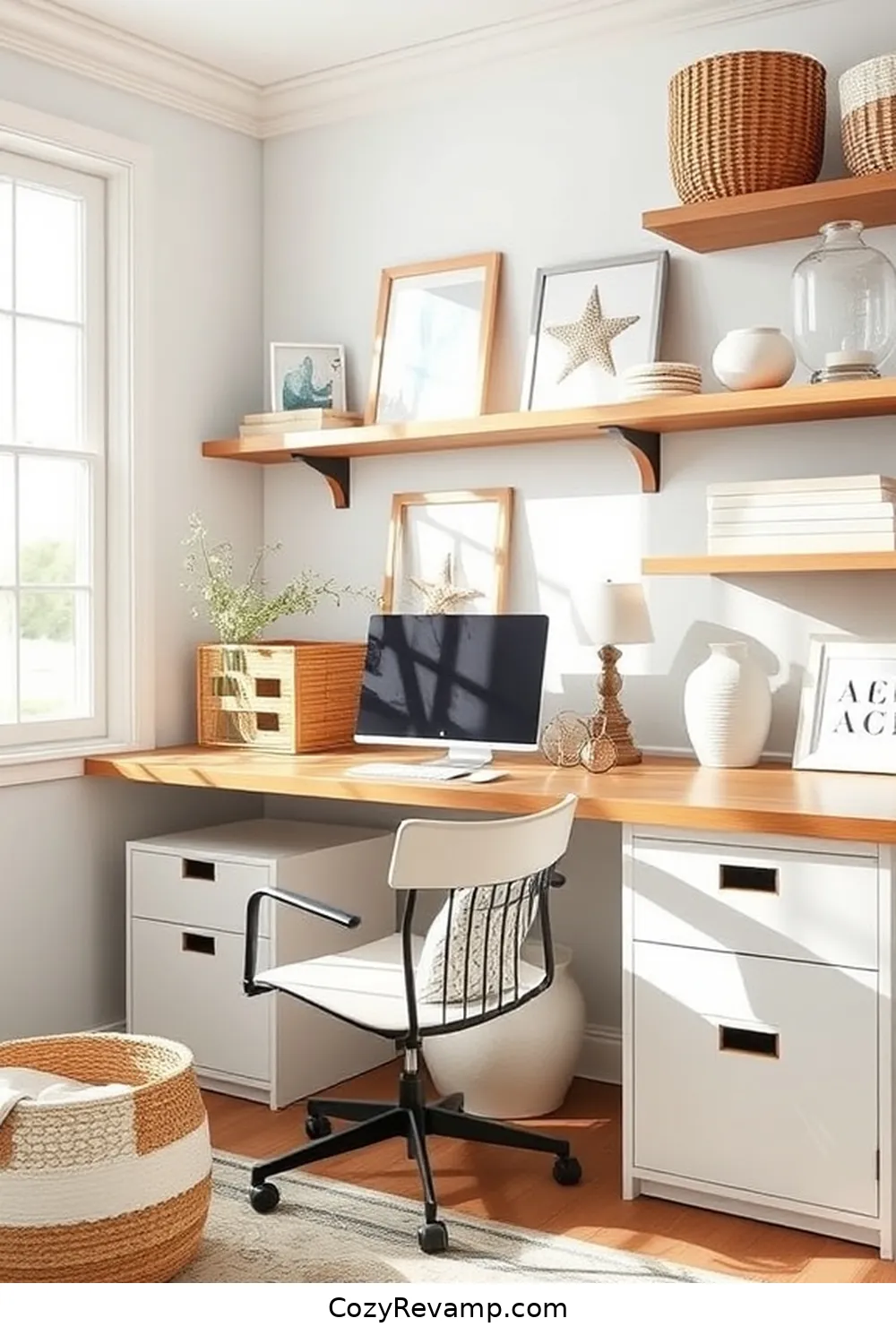 22 Essential Elements of a Coastal Home Office With Organic Cotton Material 18 Functional Storage Solutions for 22 Essential Elements of a Coastal Home Office With Organic Cotton Material