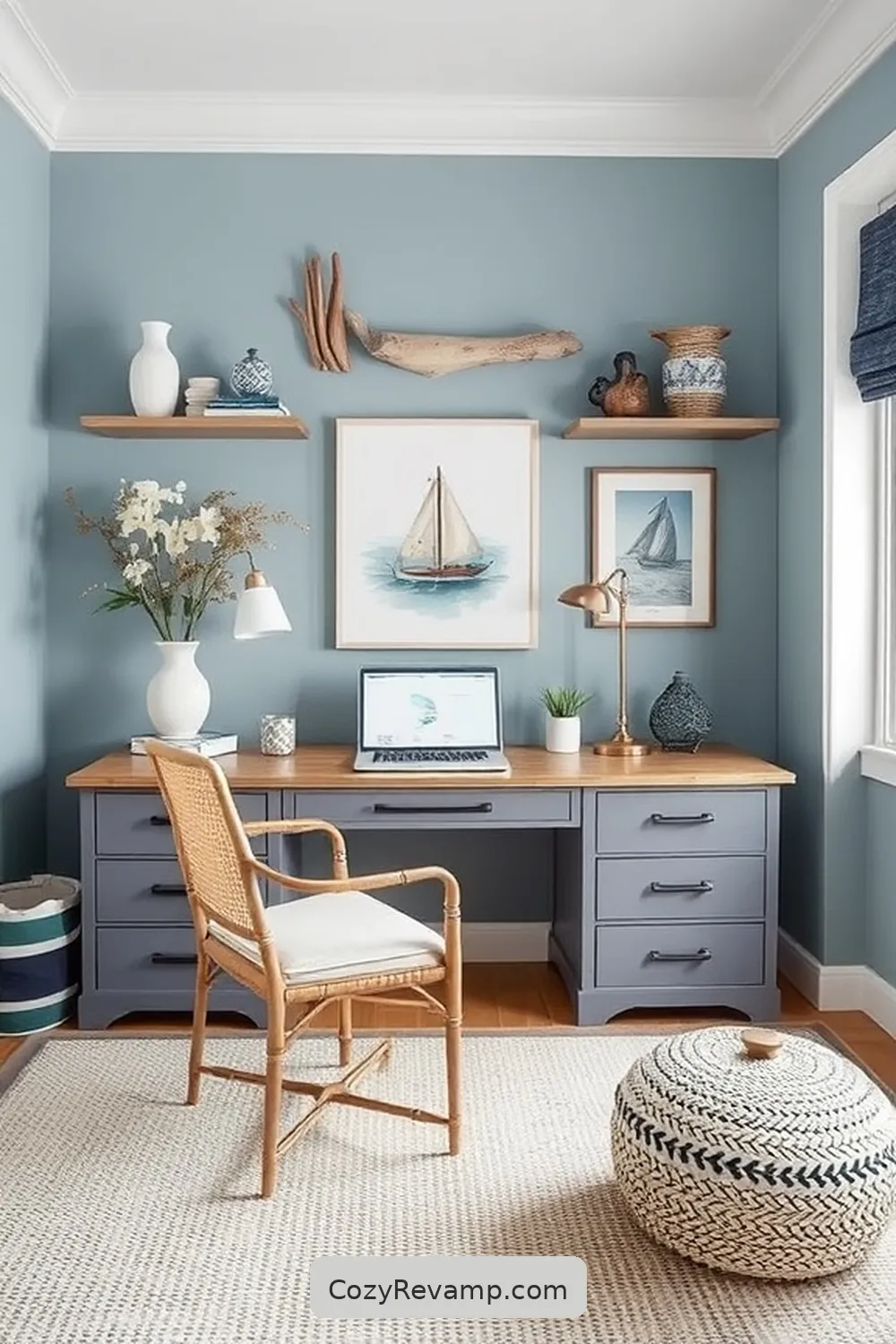 22 Essential Elements of a Coastal Home Office With Organic Cotton Material 9 Nautical-Themed Decor Accents for 22 Essential Elements of a Coastal Home Office With Organic Cotton Material