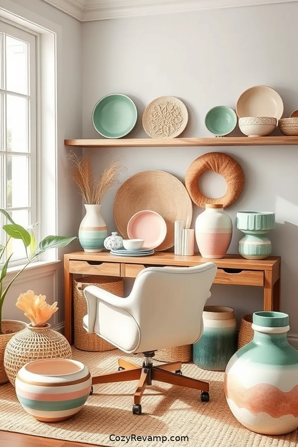 22 Essential Elements of a Coastal Home Office With Organic Cotton Material 20 Ocean-Inspired Colorful Ceramics for 22 Essential Elements of a Coastal Home Office With Organic Cotton Material