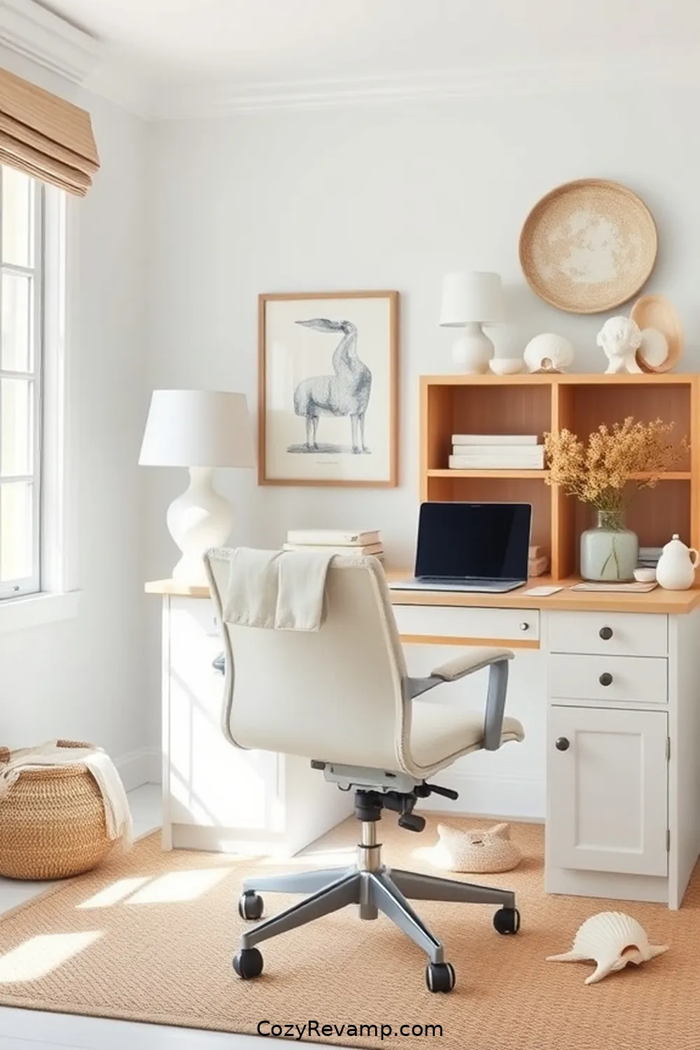 22 Essential Elements of a Coastal Home Office With Organic Cotton Material 4 Organic Cotton Desk Chair for 22 Essential Elements of a Coastal Home Office With Organic Cotton Material