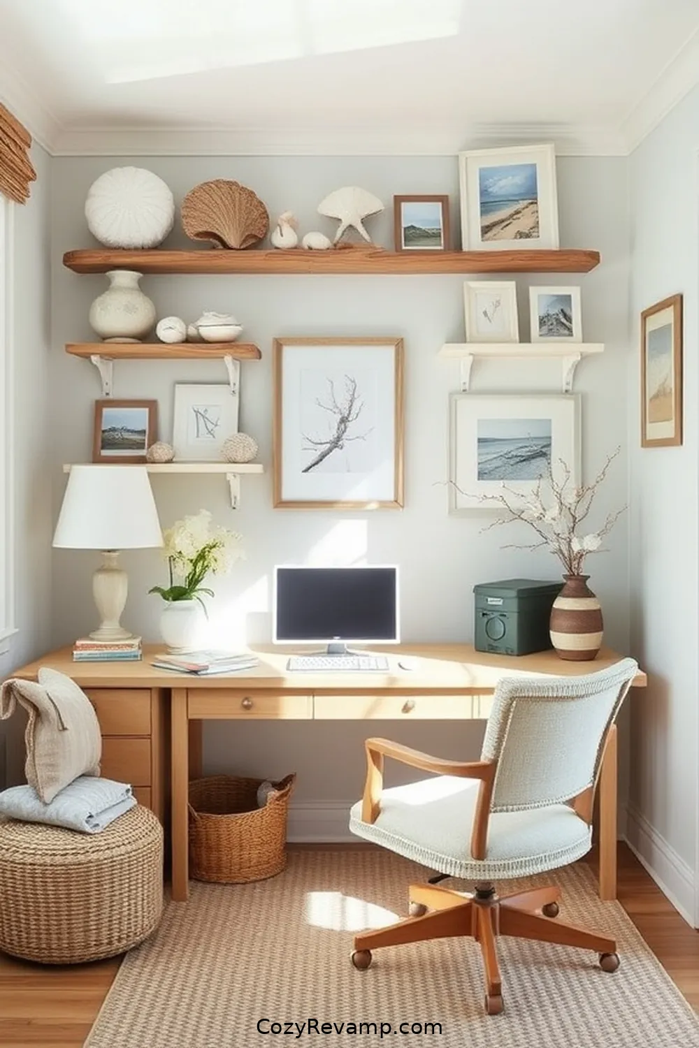 22 Essential Elements of a Coastal Home Office With Organic Cotton Material 23 Personal Touches With Coastal Memories for 22 Essential Elements of a Coastal Home Office With Organic Cotton Material