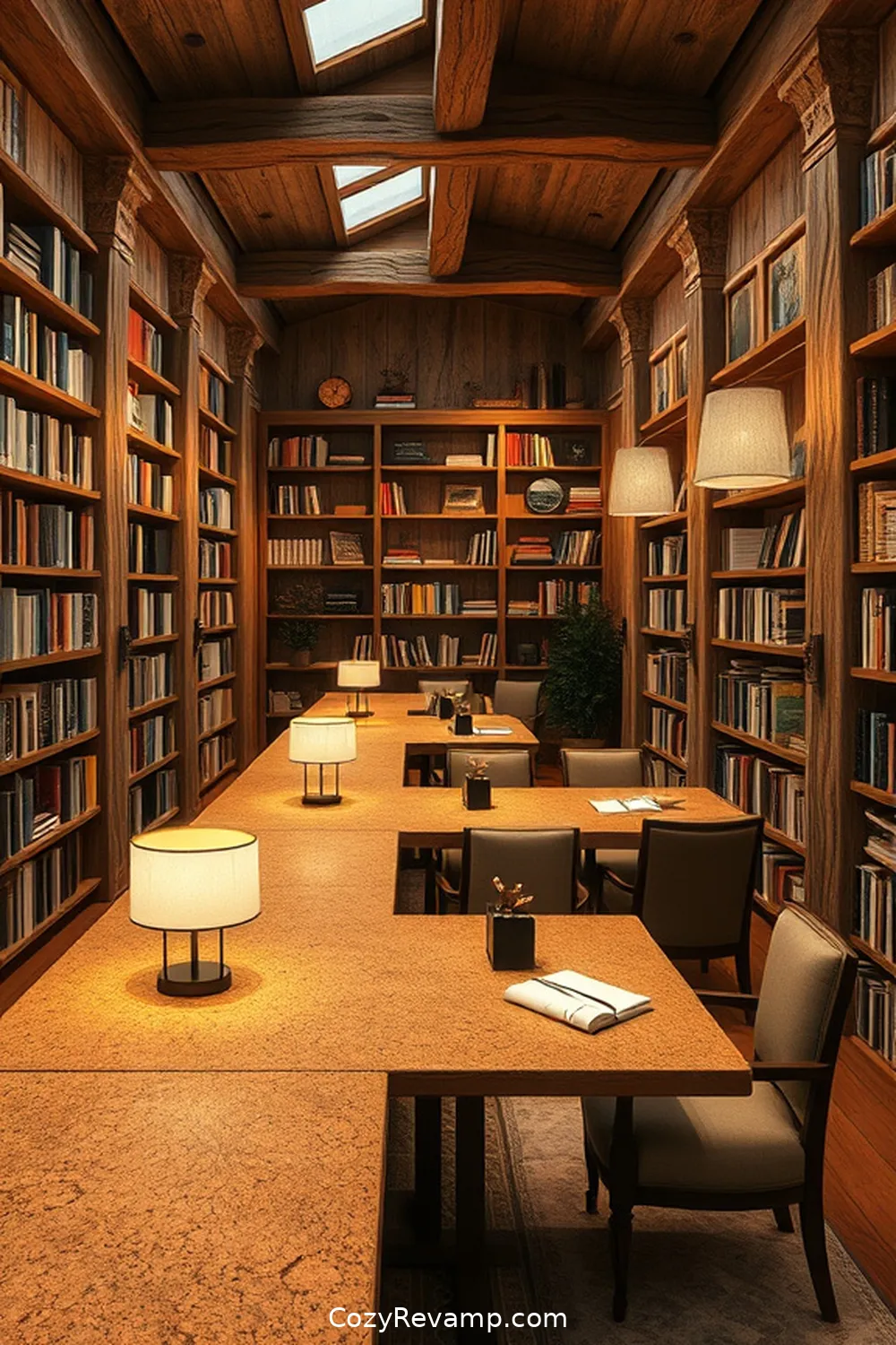 Creating Multi-Functional Cork Workspaces for 22 Essential Elements of a Rustic Library With Cork Material