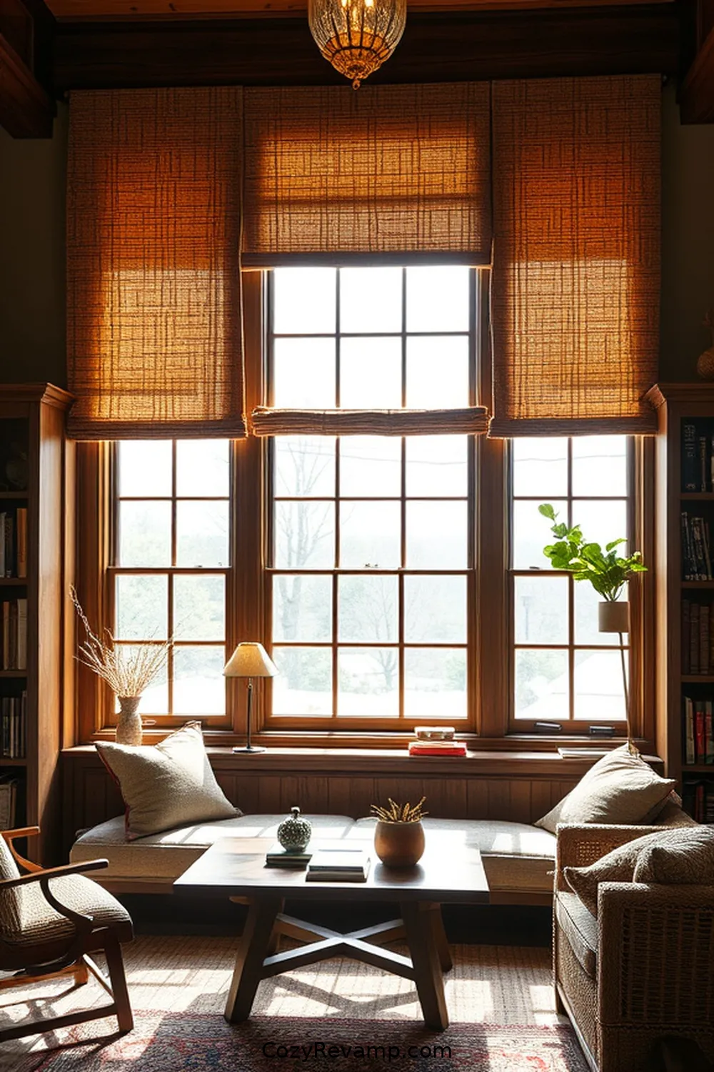 Highlighting Cork in Window Treatments for 22 Essential Elements of a Rustic Library With Cork Material