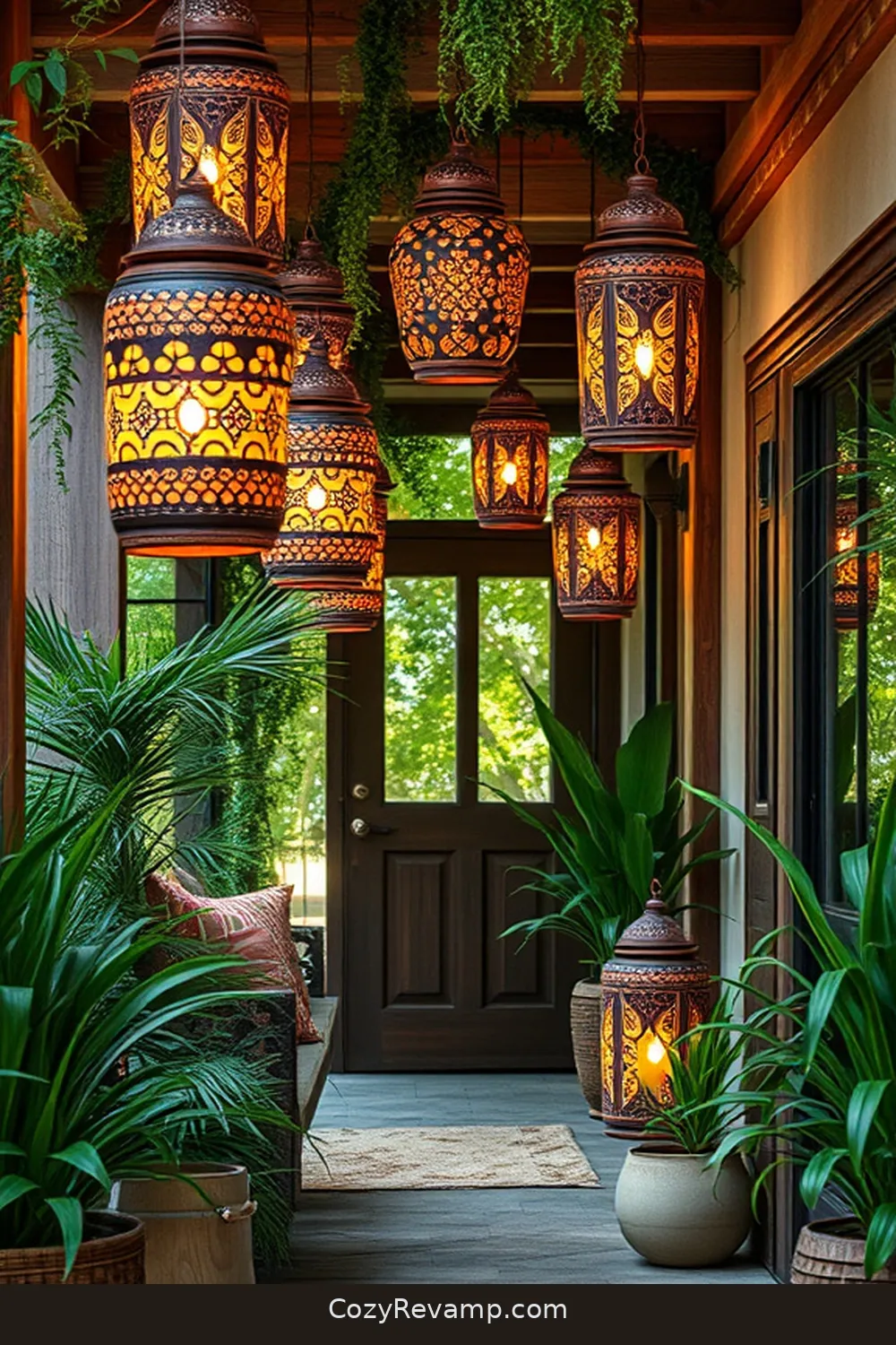 Artisan Lanterns for 22 Essential Materials for Bohemian Entryways With Solar-Powered Lights