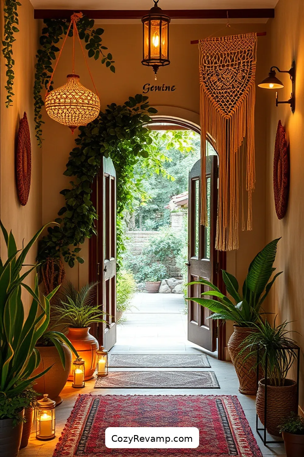 Macramé Wall Hangings for 22 Essential Materials for Bohemian Entryways With Solar-Powered Lights