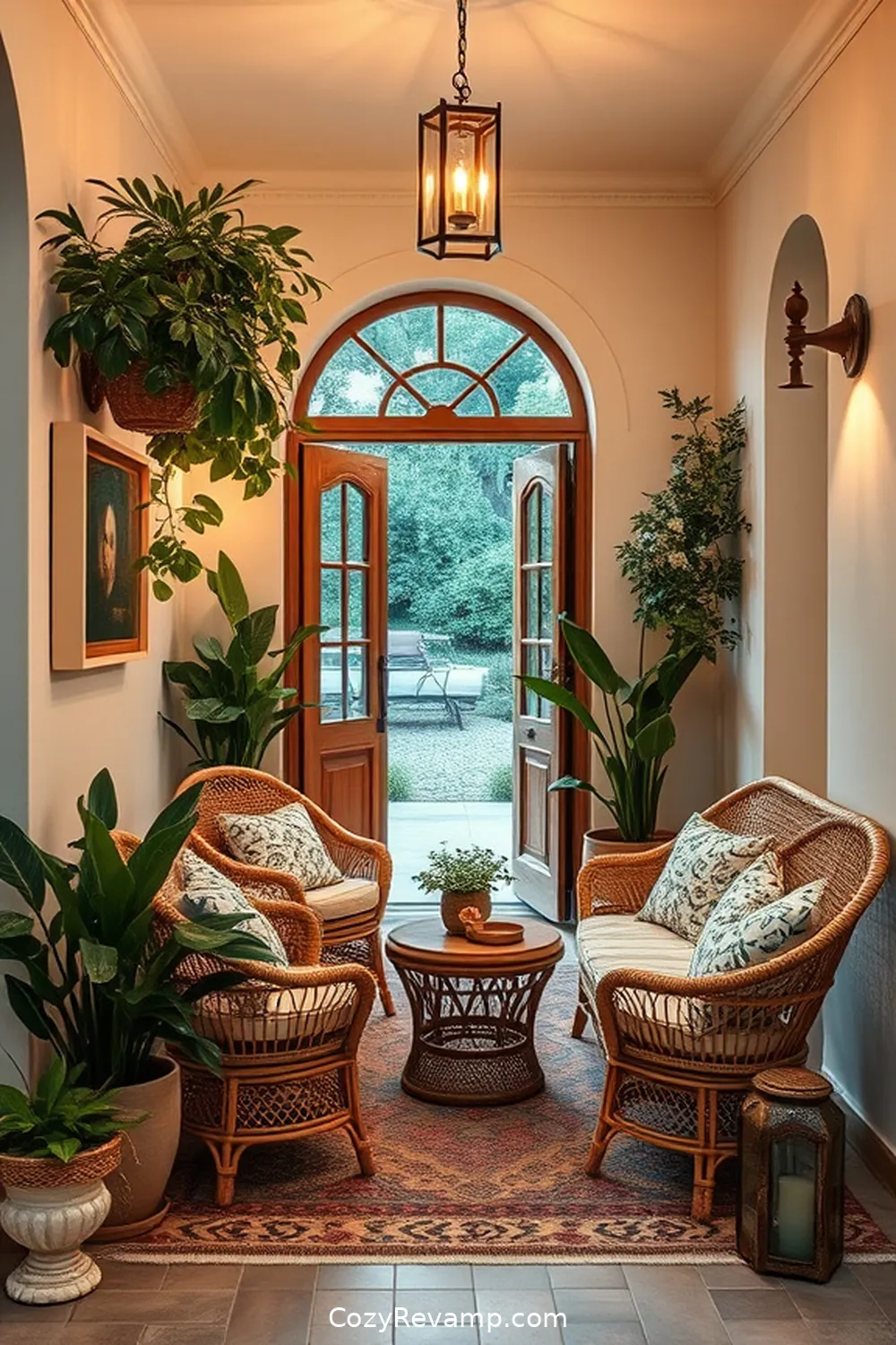 Rattan Furniture for 22 Essential Materials for Bohemian Entryways With Solar-Powered Lights