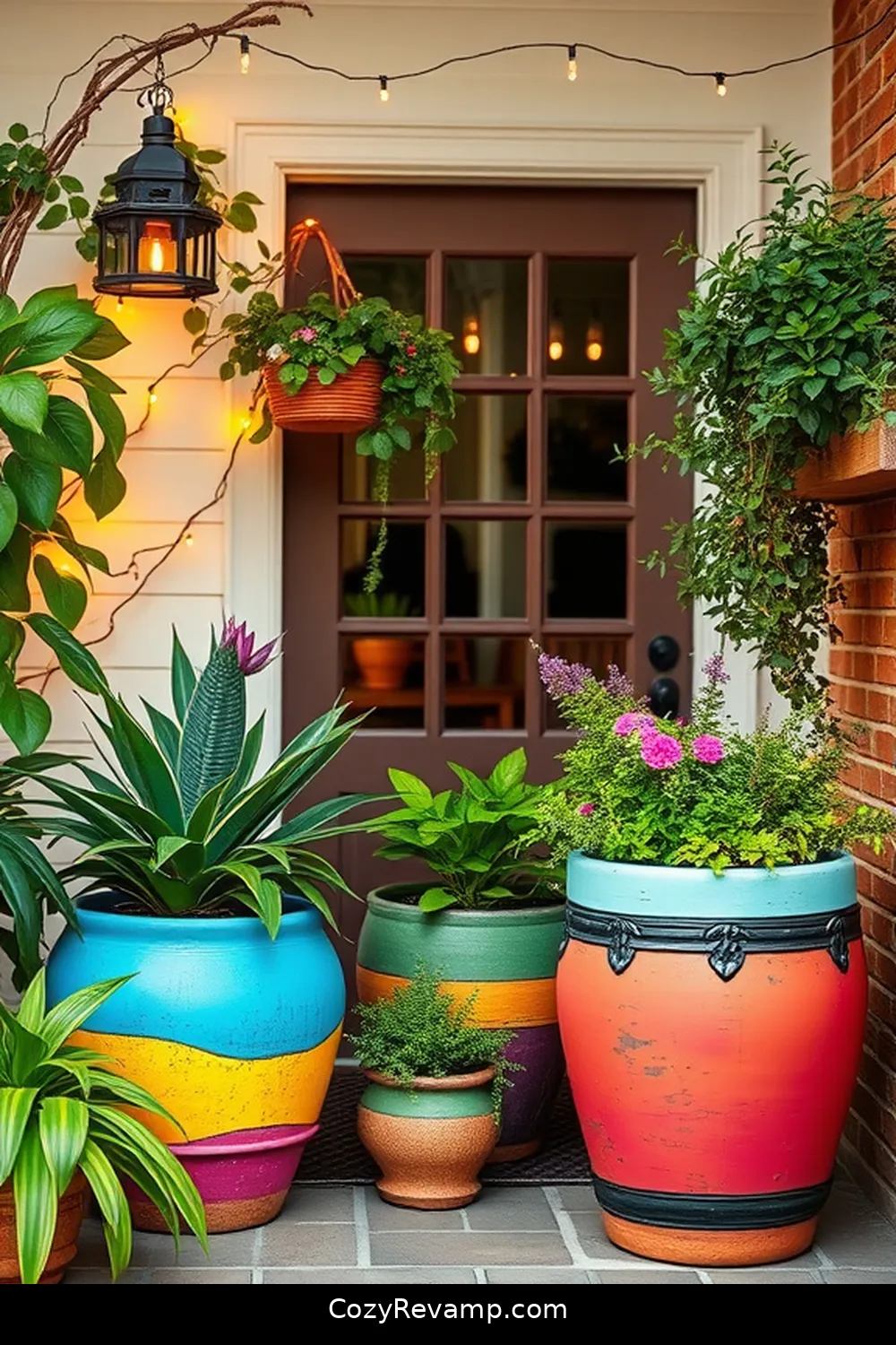 Upcycled Planters for 22 Essential Materials for Bohemian Entryways With Solar-Powered Lights