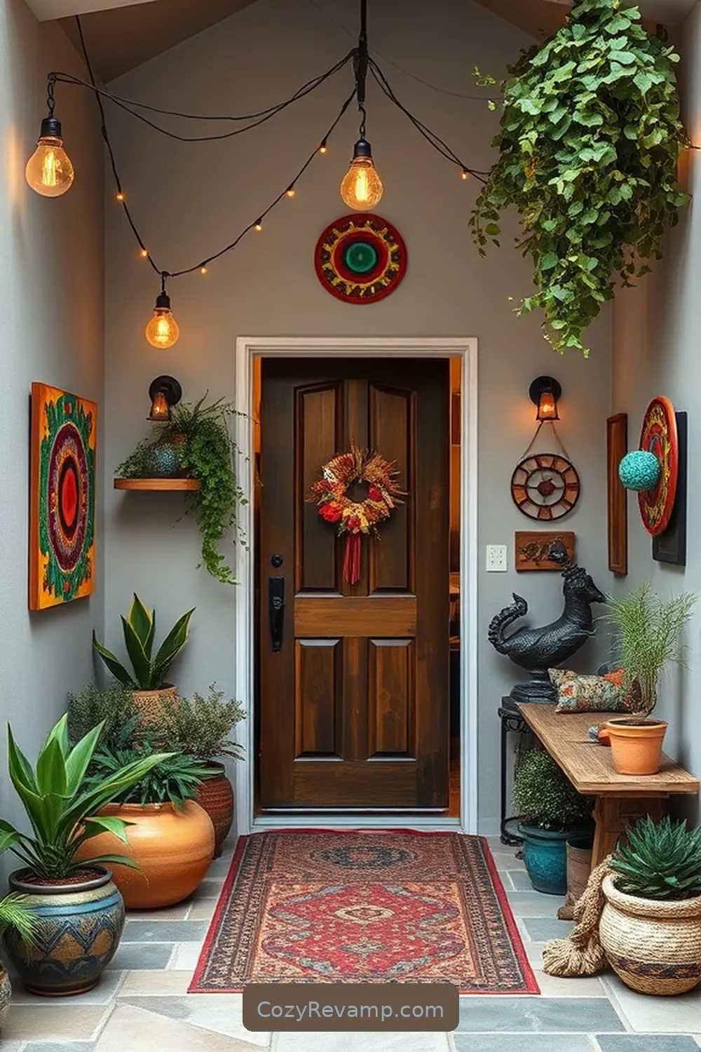 Whimsical Wall Art for 22 Essential Materials for Bohemian Entryways With Solar-Powered Lights