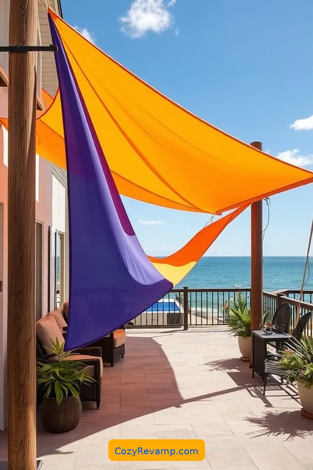 22 Essential Materials for Coastal Outdoor Patios With Solar-Powered Lights 16 Shade Sail Fabric for 22 Essential Materials for Coastal Outdoor Patios With Solar-Powered Lights